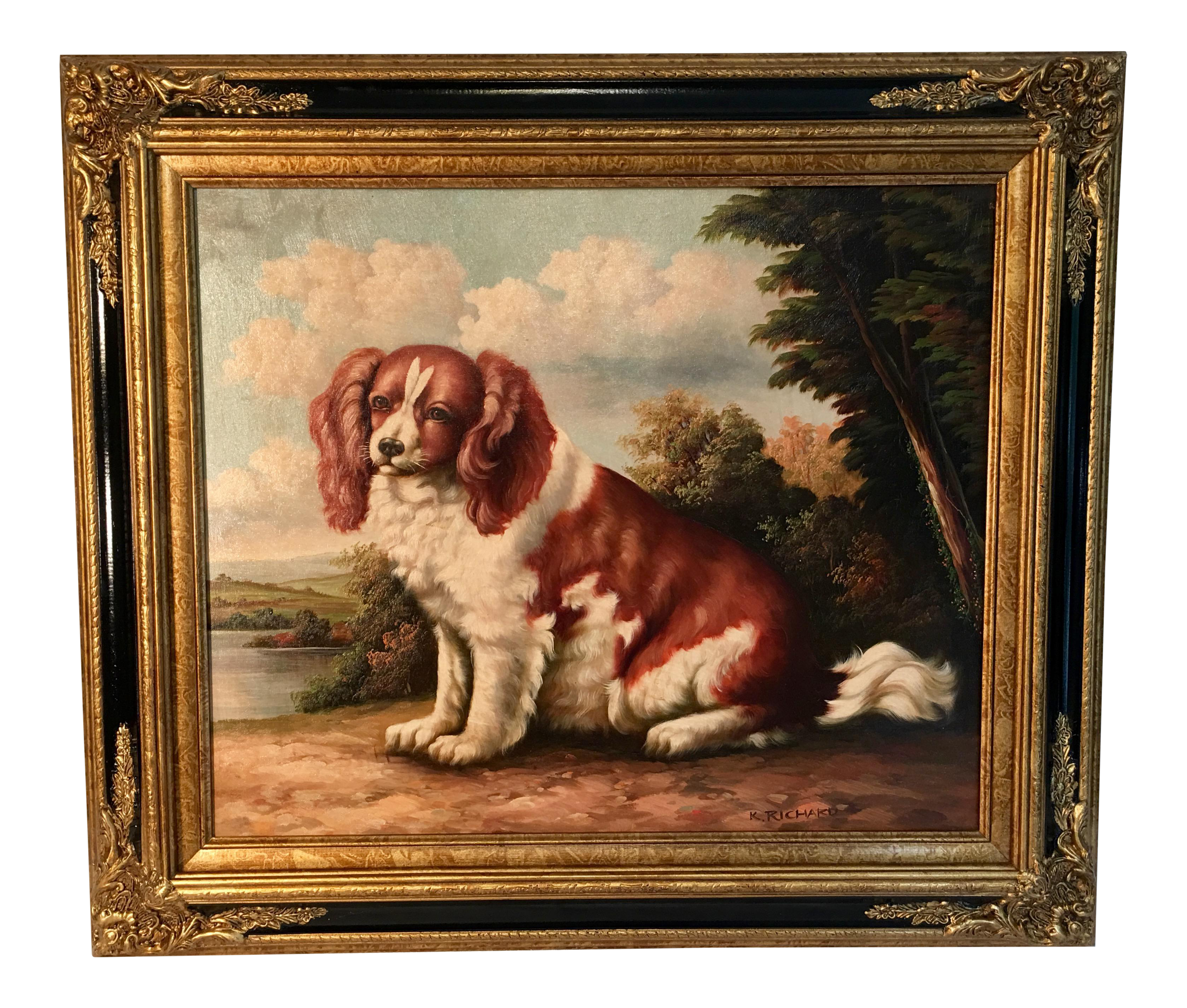 Spaniel Dog Oil Painting Chairish