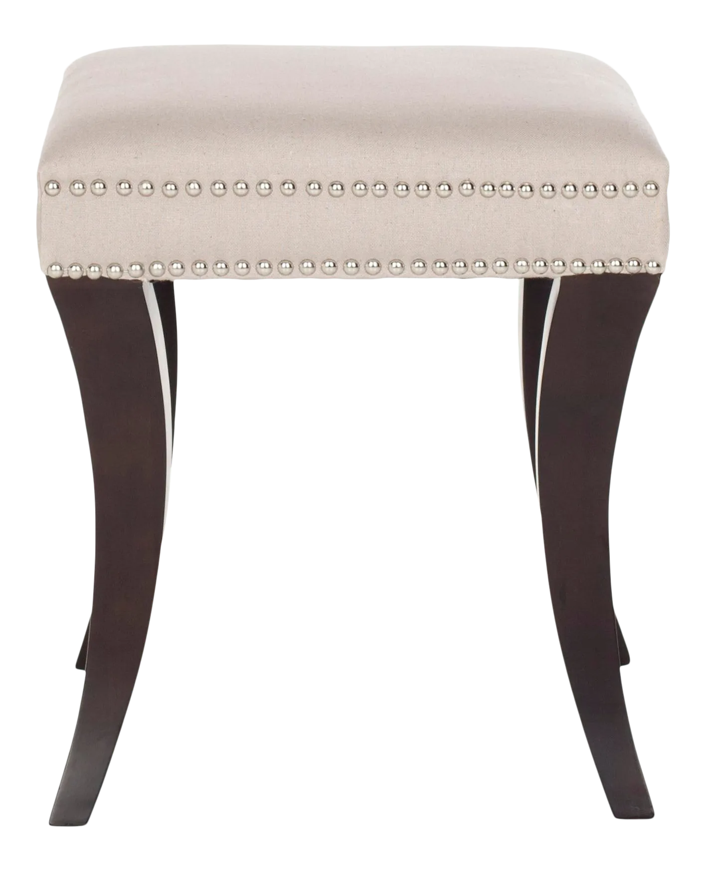 Harold Tufted Ottoman, Taupe & Espresso Chairish