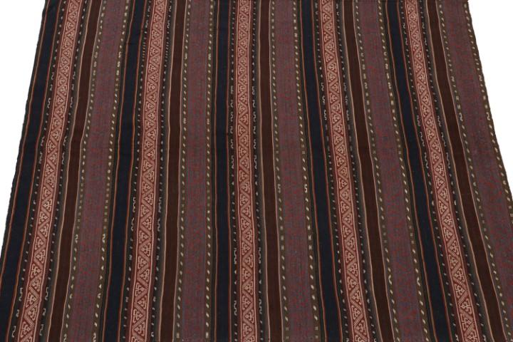 1950s Vintage Persian Jajim Kilim in Red, Blue & Brown Patterns by Rug & Kilim