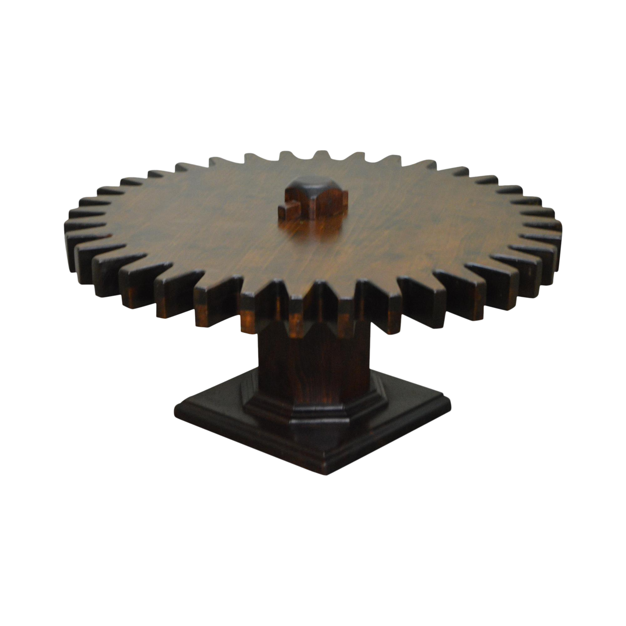 Ethan Allen Old Tavern Collection Pine Cog Wheel Gear Spinning Coffee