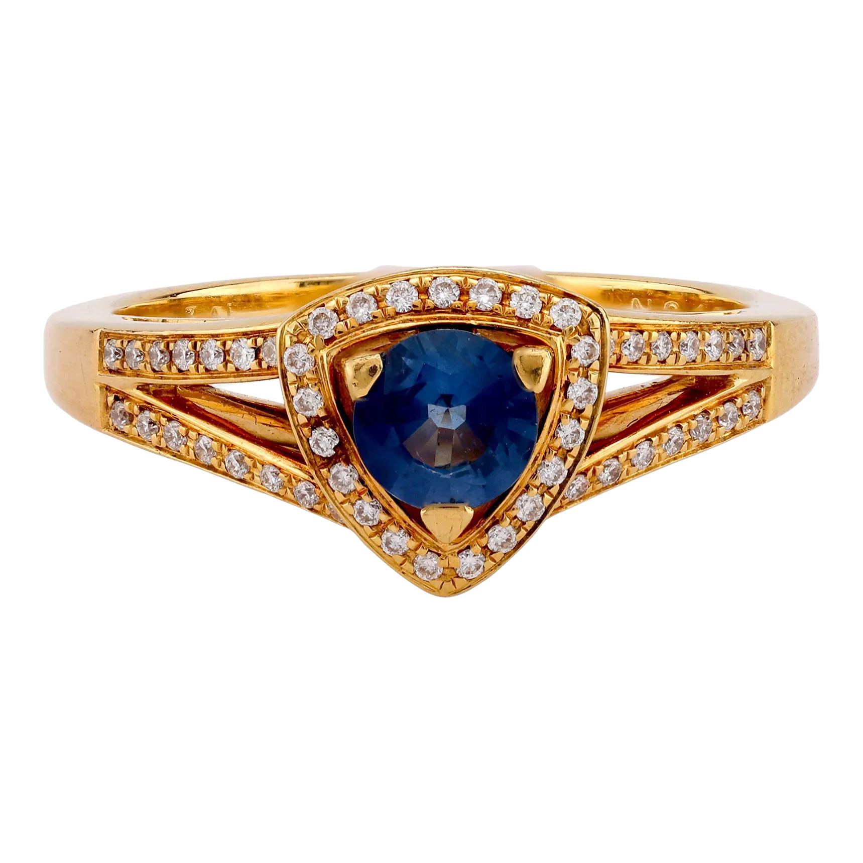 Mauboussin Sapphire Diamond 18k Yellow Gold Dream and Love Ring Size 7.5 Chairish