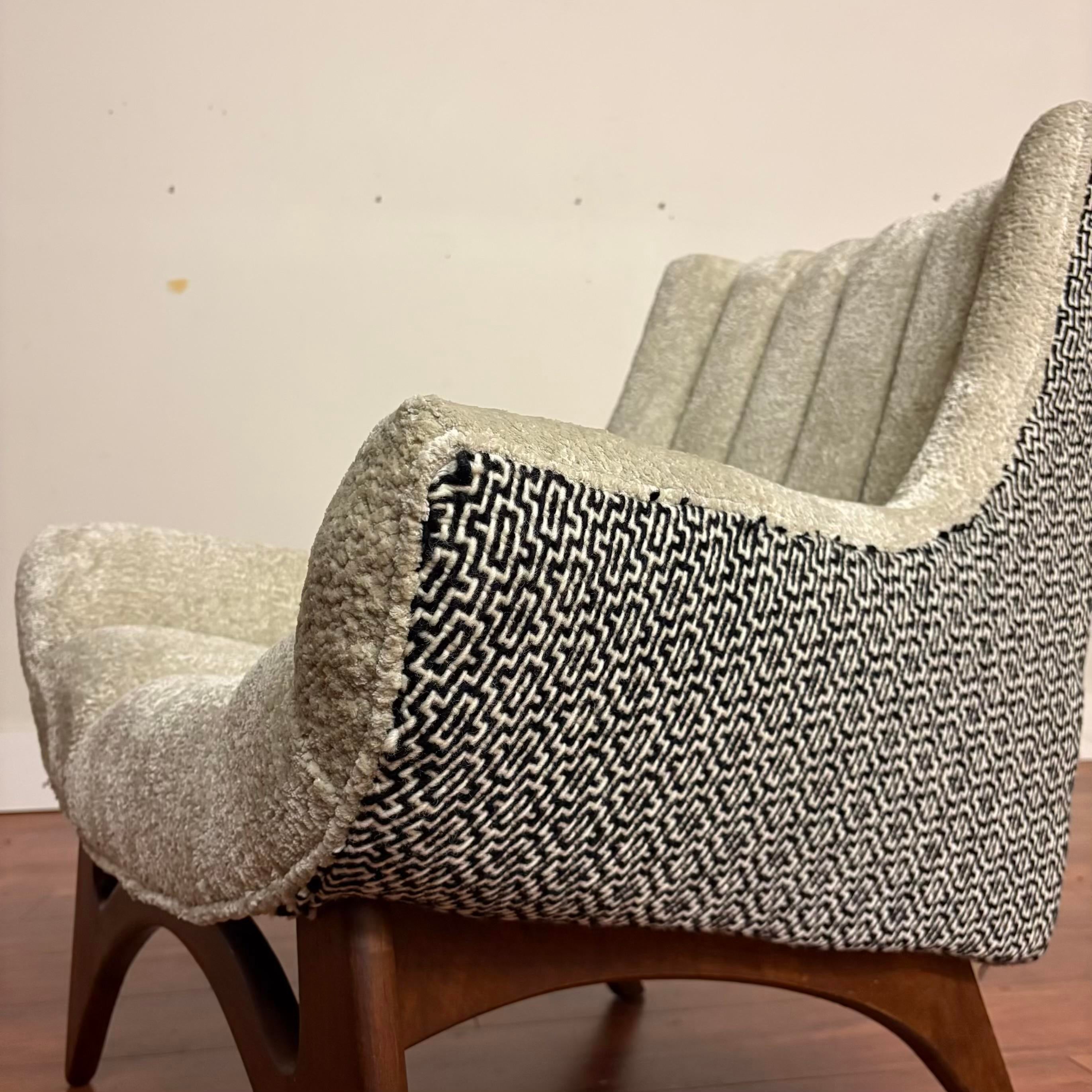 Mid-Century Adrian Pearsall Lounge Chair, Newly Reupholstered in Knoll Ita & Nobilis Arctique