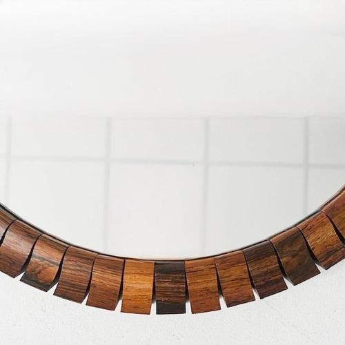 Mid-Century Danish Round Teak Mirror, 1960s