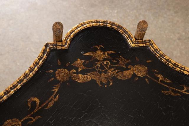 1980s Dennis & Leen Black Lacquer Gilt Chinoiserie Cocktail or