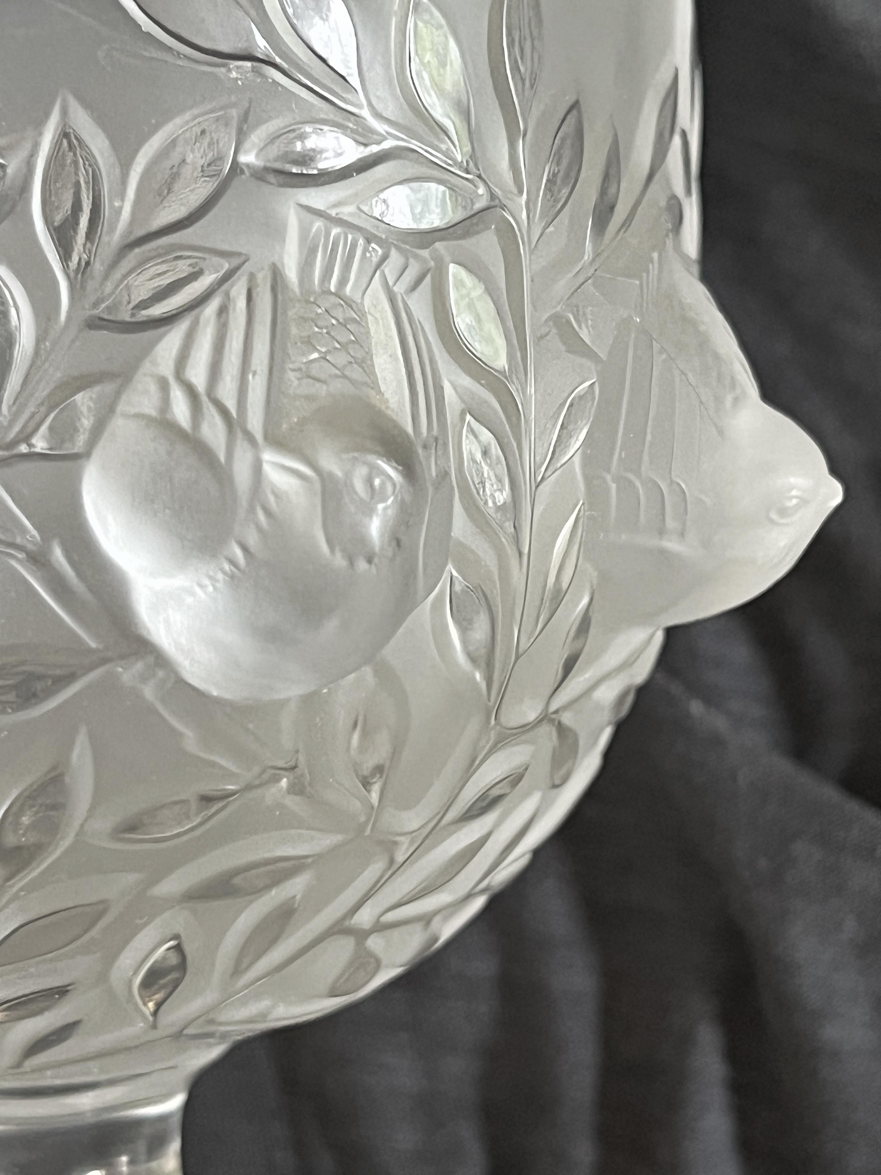 工芸品 VINTAGE LALIQUE Magnificent Lalique Bucolique Emerald Green Vase Signed - Etsy