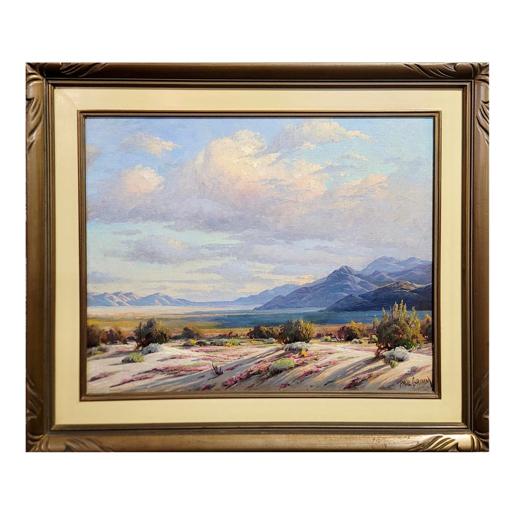 Paul Grimm -1958 California Desert During Springtime- Oil Painting ...