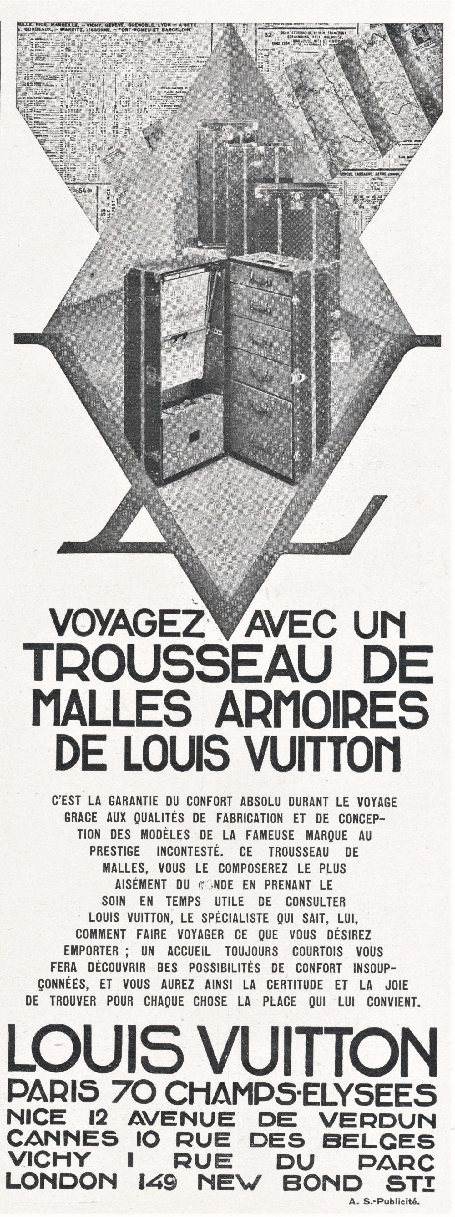 LOUIS VUITTON vintageポスター Matted Vintage Art Deco Louis Vuitton Trunk Print | Chairish