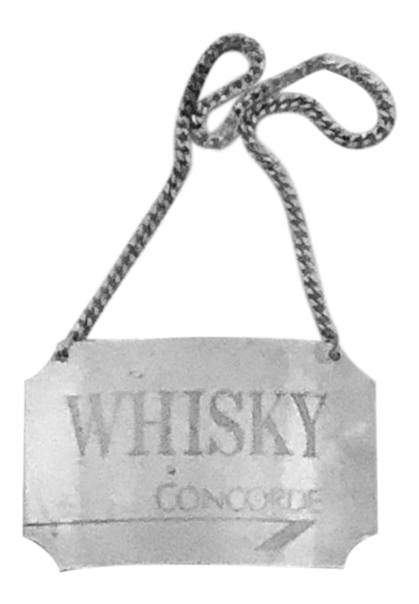 1986 Concorde British Airways Sterling Silver Whisky Decanter Tag Label Chairish