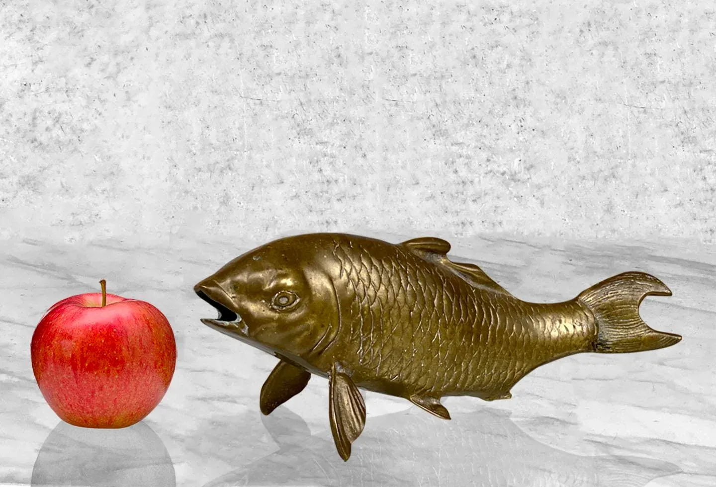 Vintage Chinese Koi Carp Fish Brass Figural Sculpture | Chairish