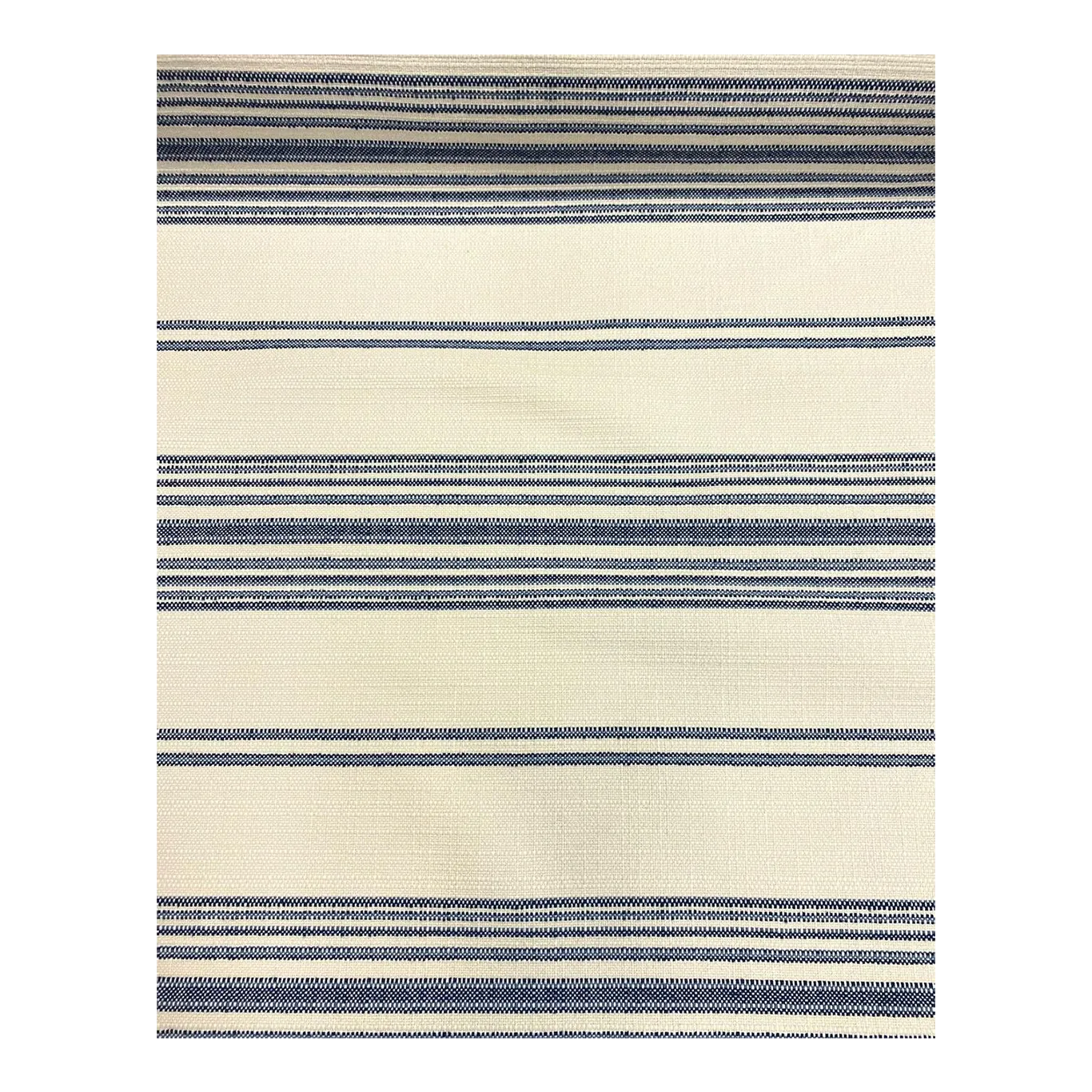 Remnant Schumacher Solana Stripe Navy Blue Cream Indoor Outdoor Upholstery  Fabric | Chairish