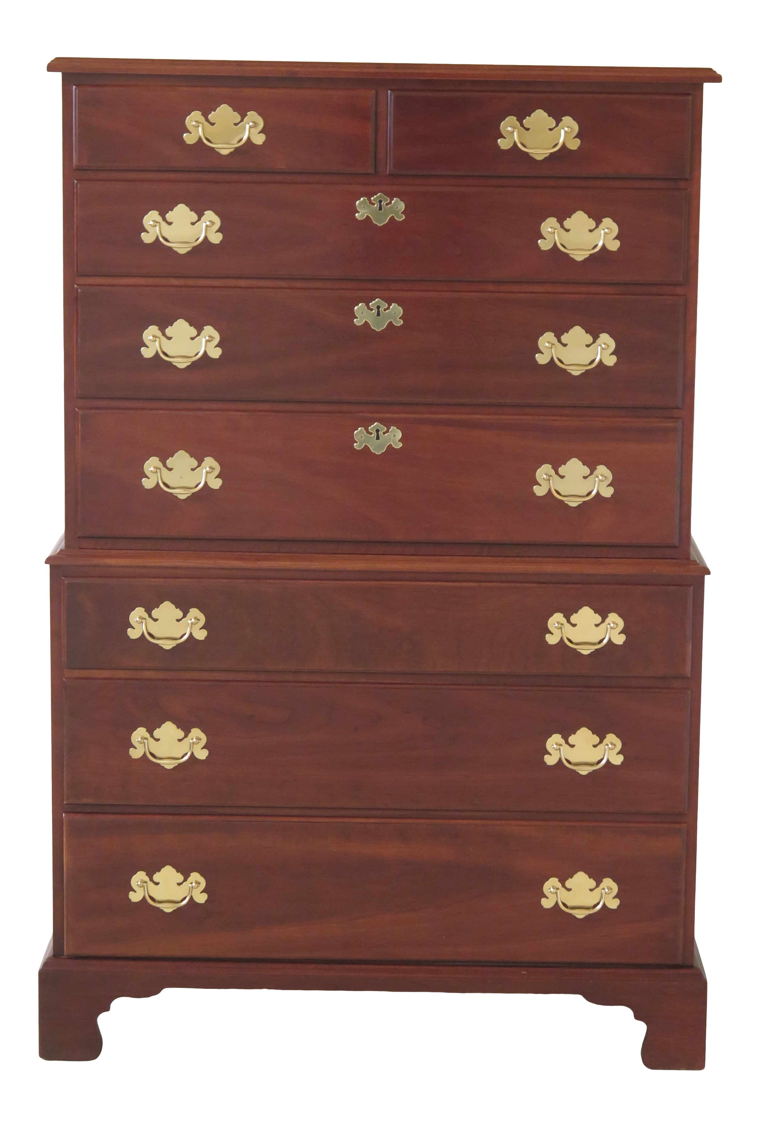 1980s Traditional Fancher Solid Cherry 2 Over 6 Drawer Cherry