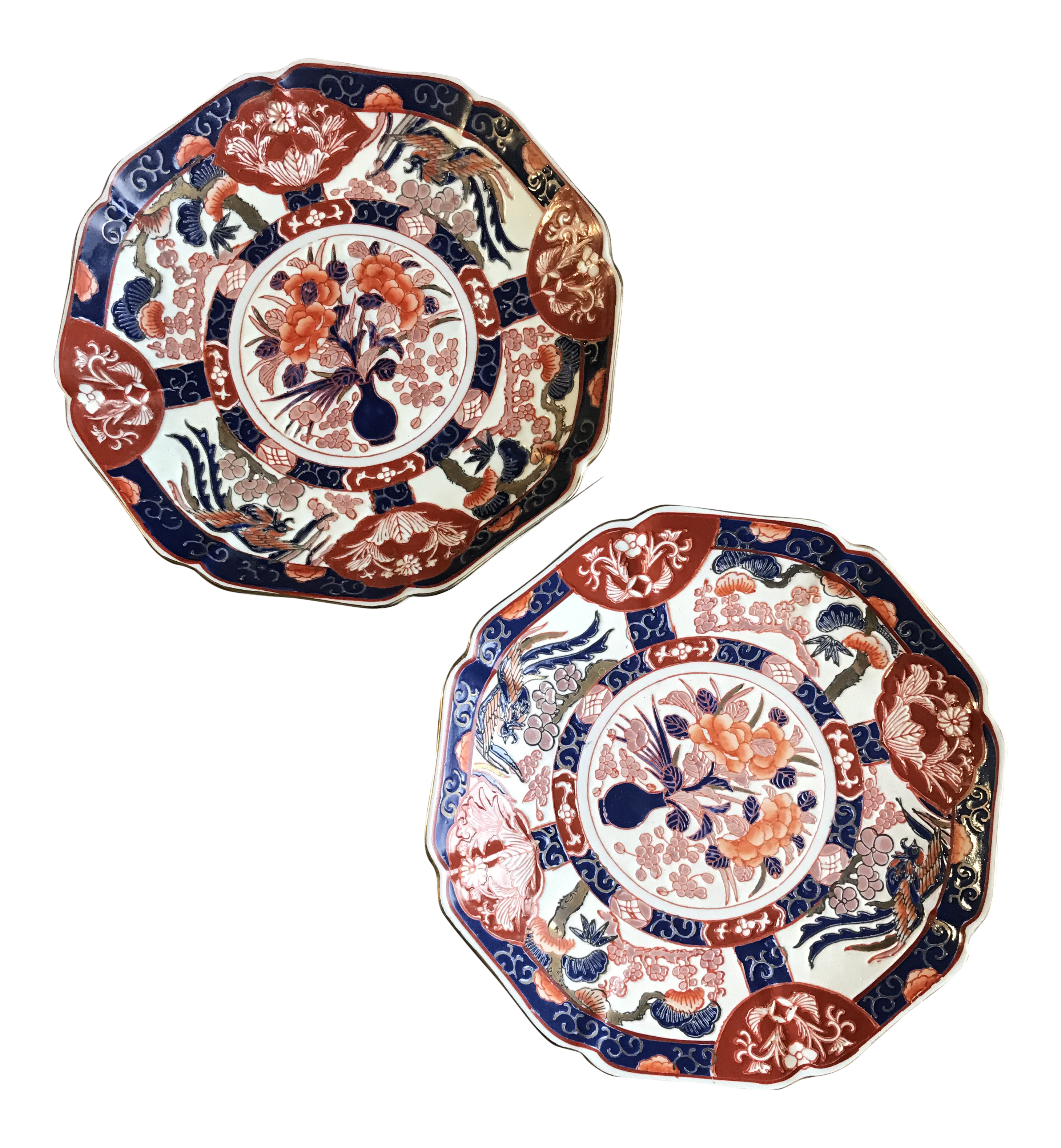 Vintage Hand Painted Chinese Decorative Andrea Plate By Sadek Signed A Pair Chairish