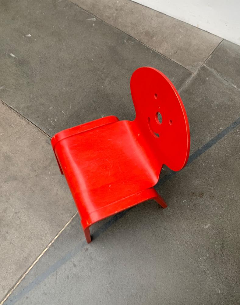 Vintage Postmodern Wooden Children Clown Face Chair, 1990s | Chairish