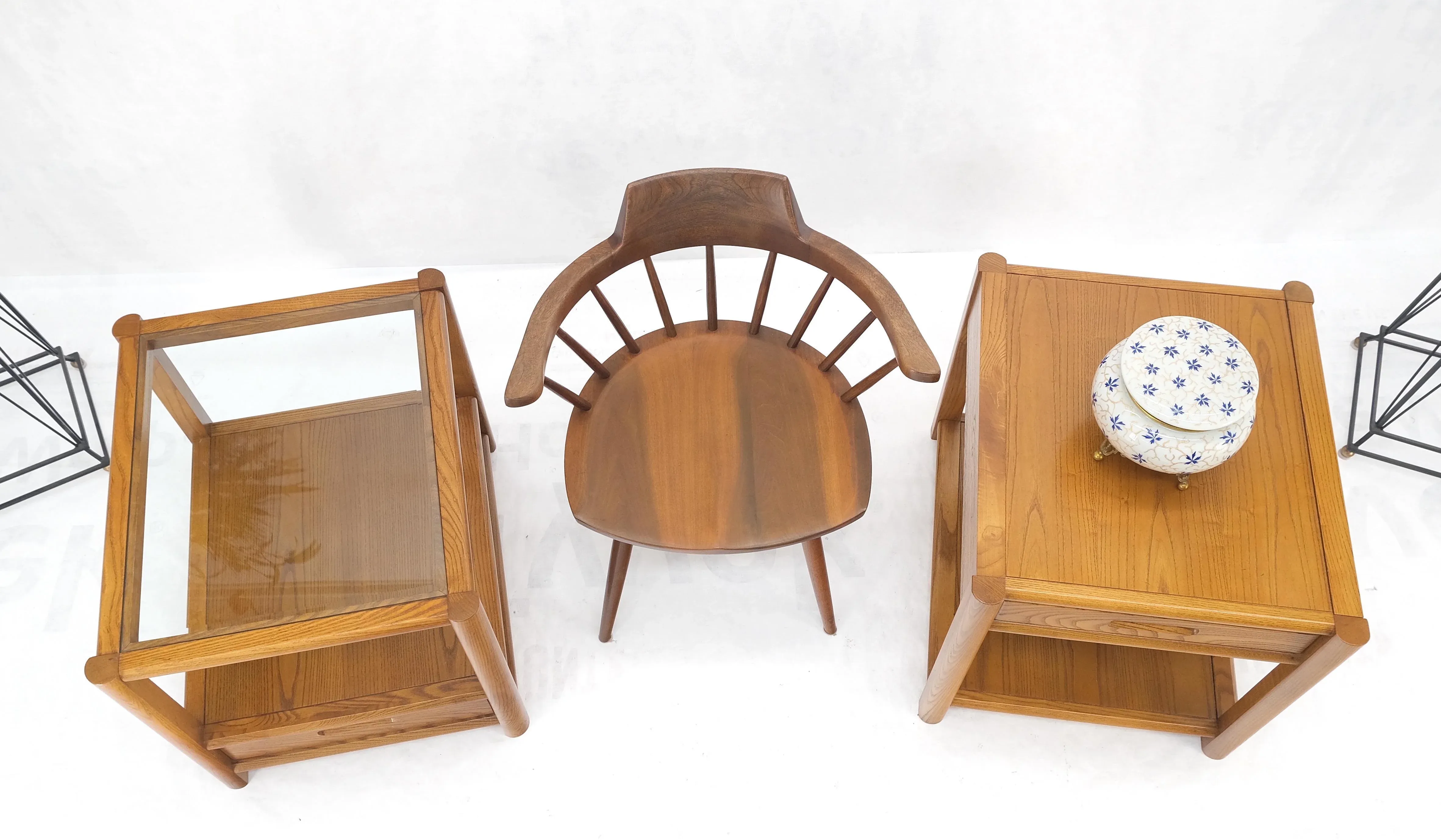 Quality Glass Top One Drawer Side End Tables Nightstands Thomasville - A Pair main image 7
