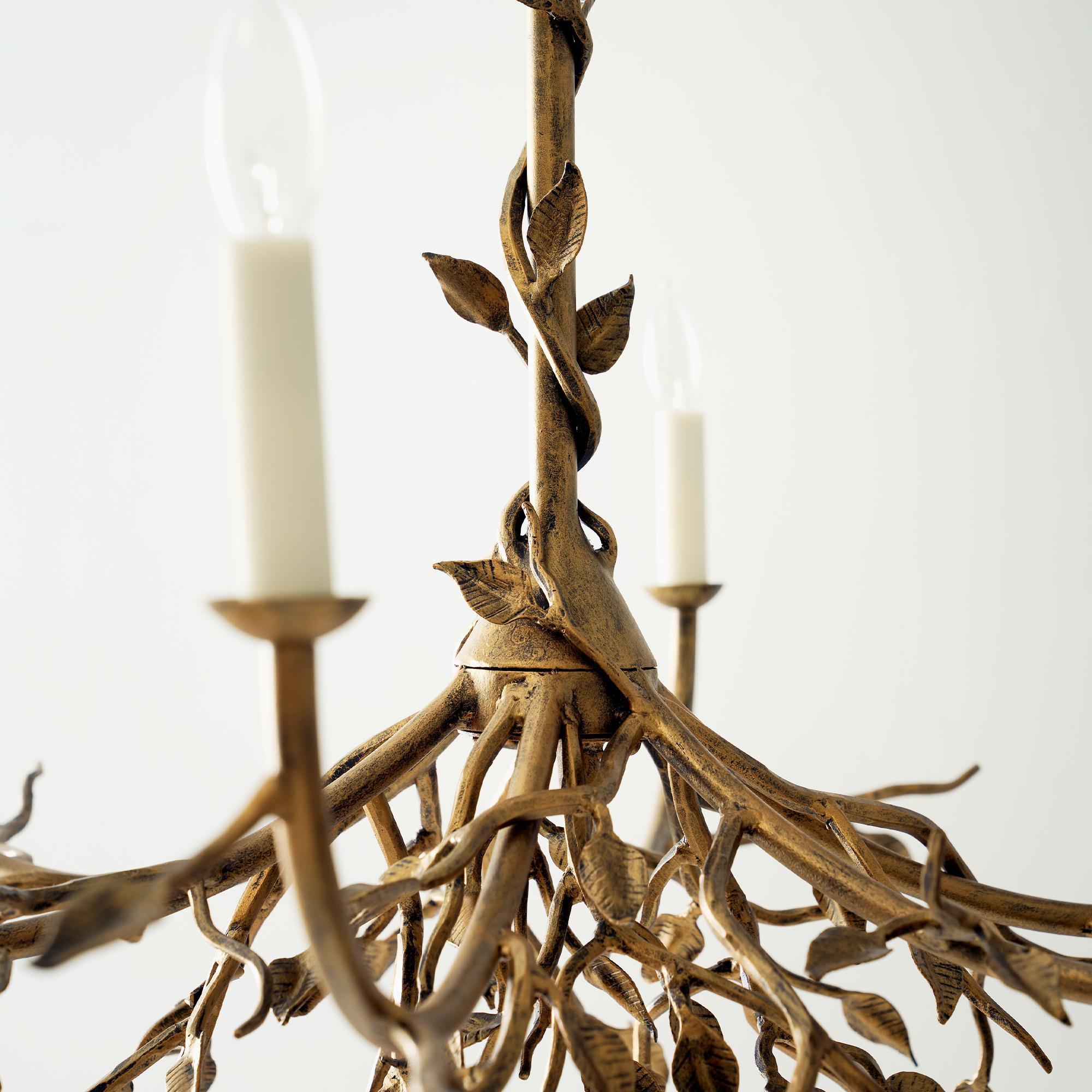 Warm Black Lennox Branching Leaf Chandelier