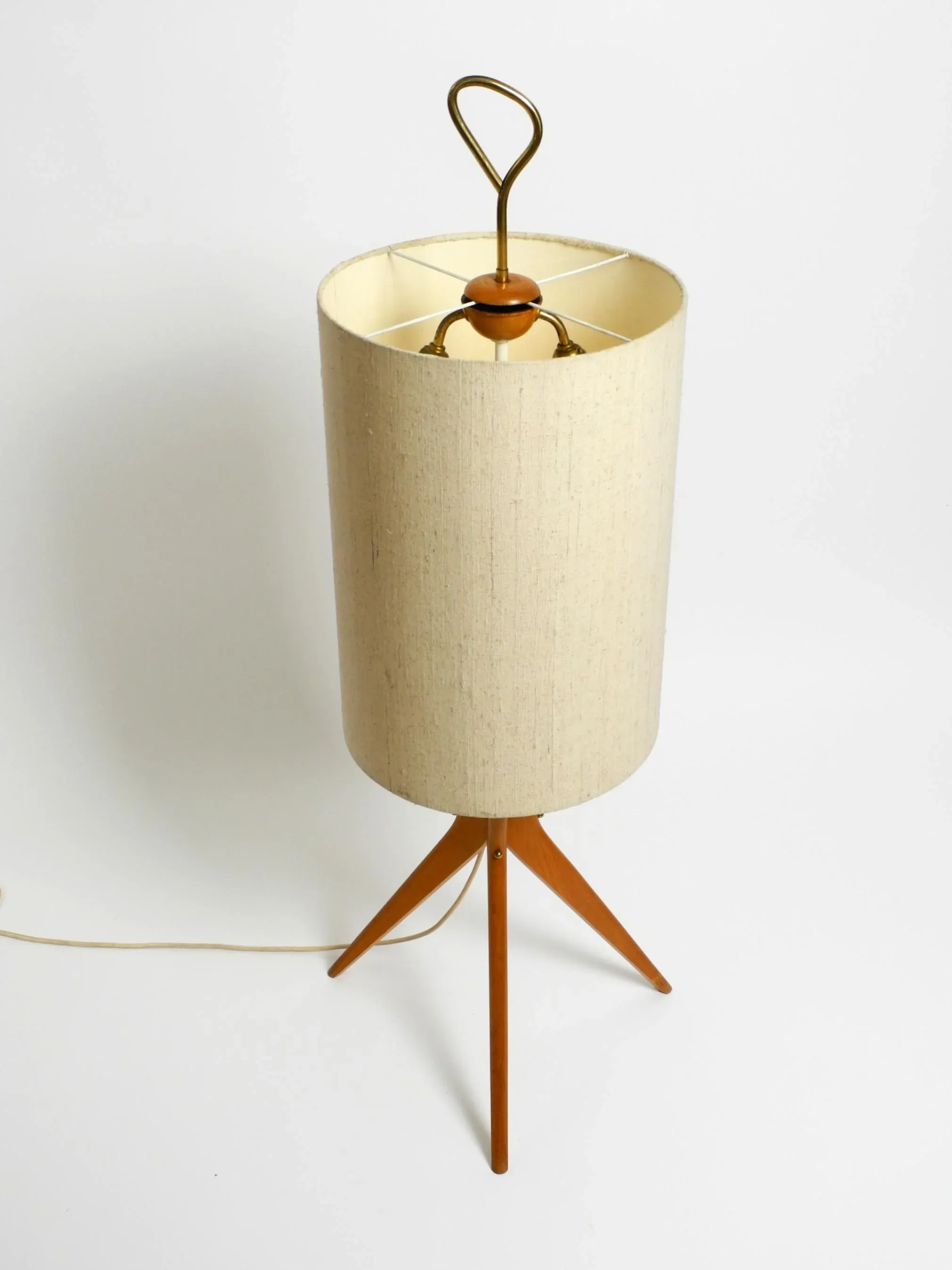 Mid-Century Modern Tripod Floor Lamp in Walnut, 1950s