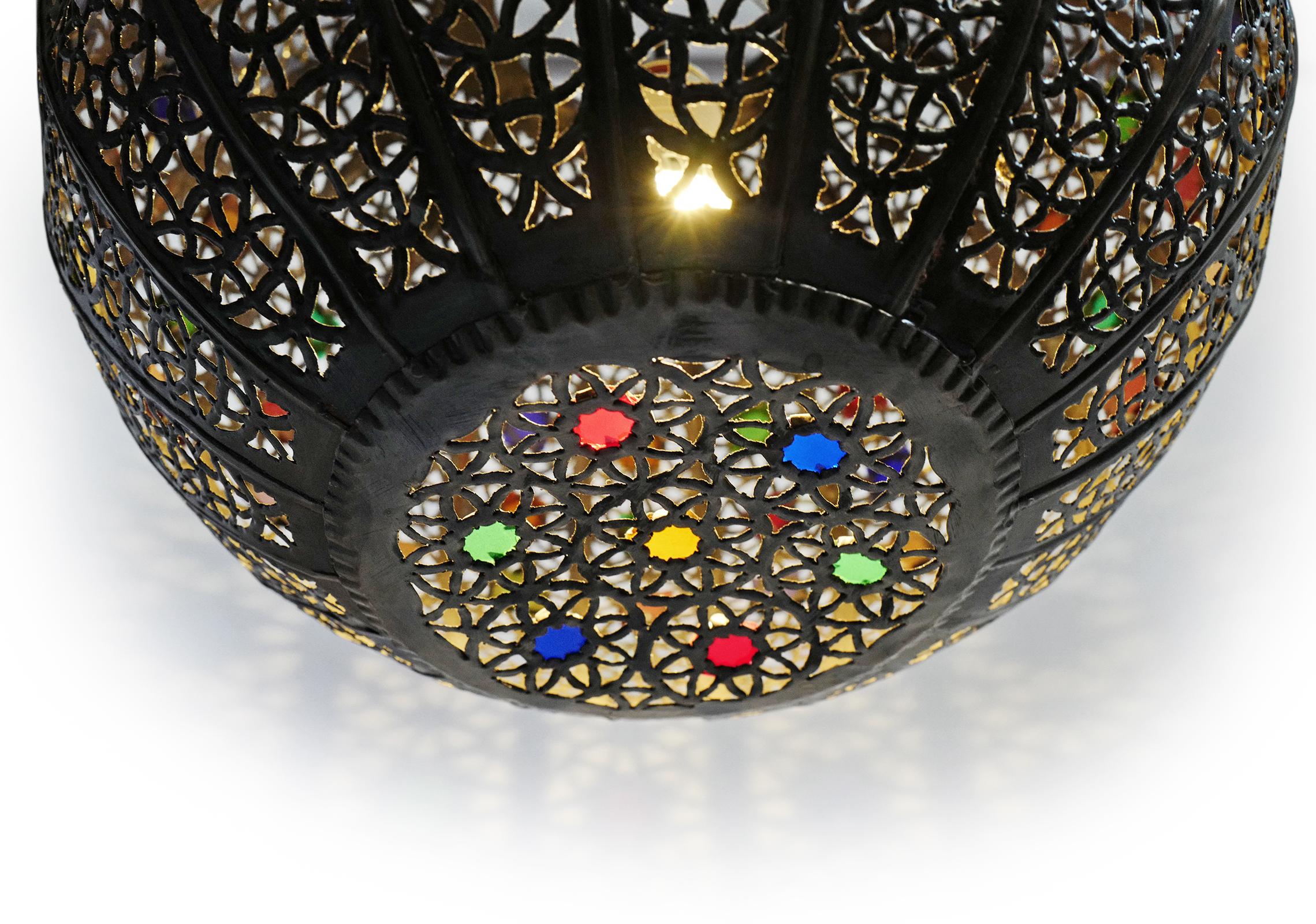 Vintage Moroccan Bronzed Riad Pumpkin Pendant Light