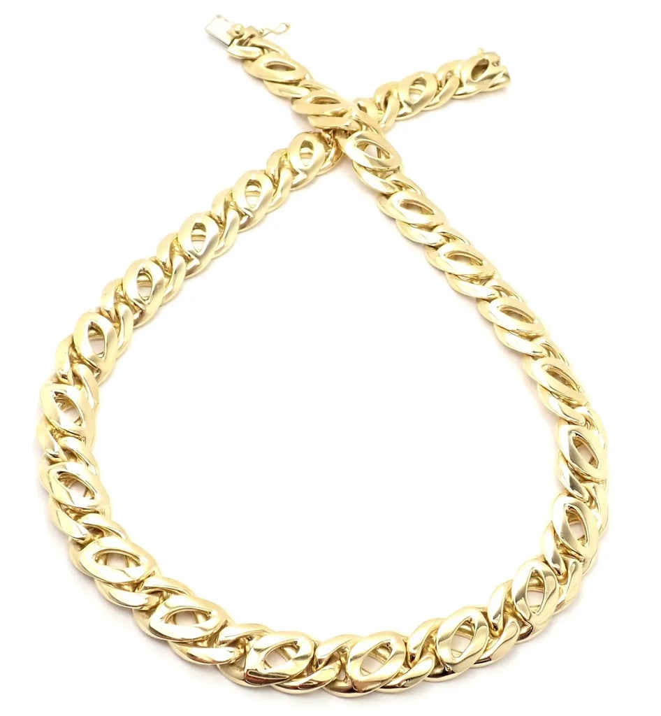 Vintage Cartier 18k Yellow Gold Link Chain Necklace