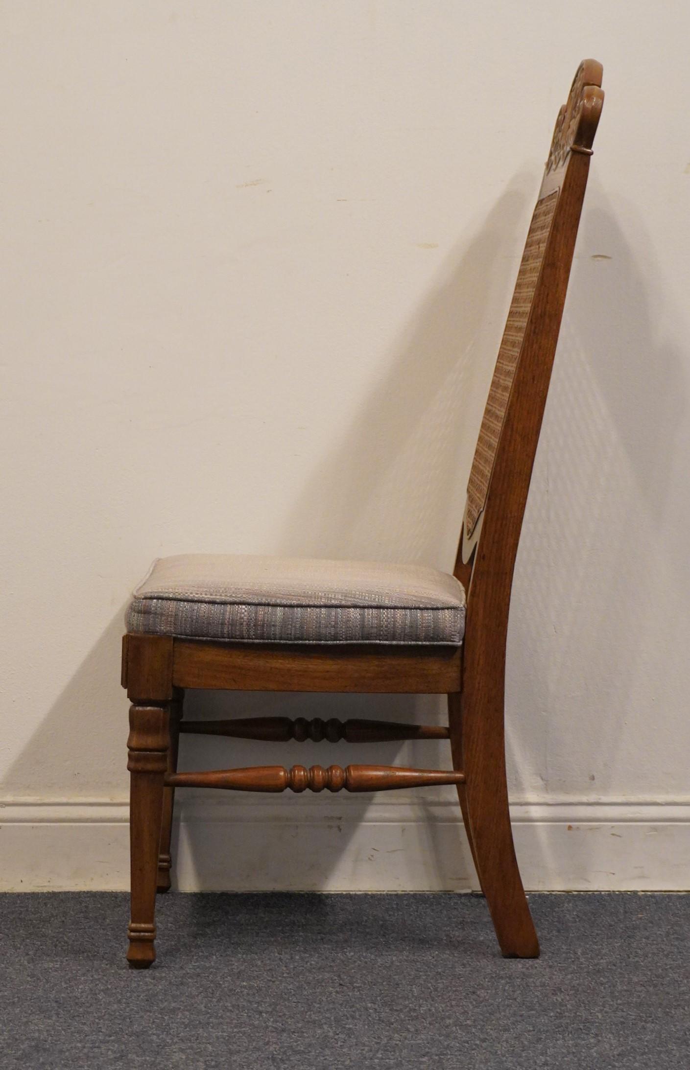 Jessup Furniture Spanish Mediterranean Cane Back Dining Side Chair