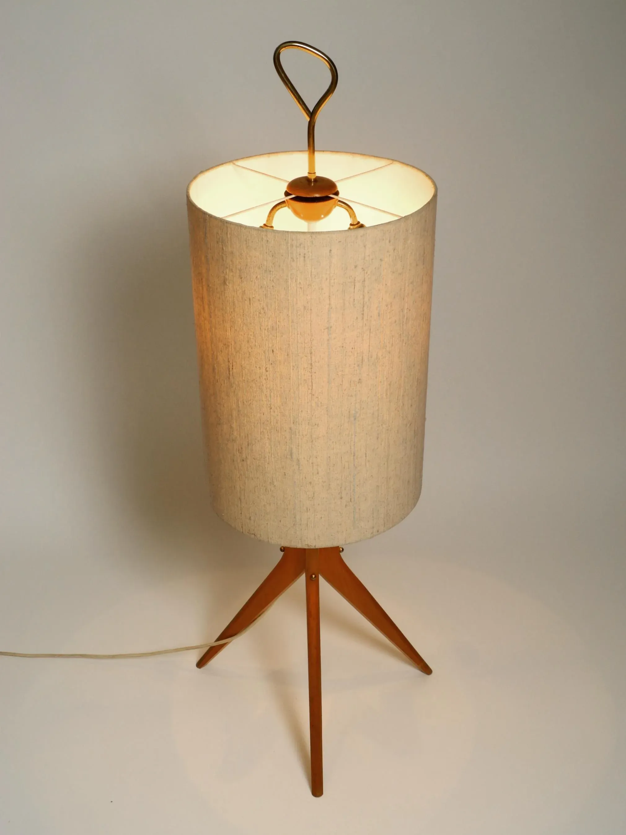 Mid-Century Modern Tripod Floor Lamp in Walnut, 1950s