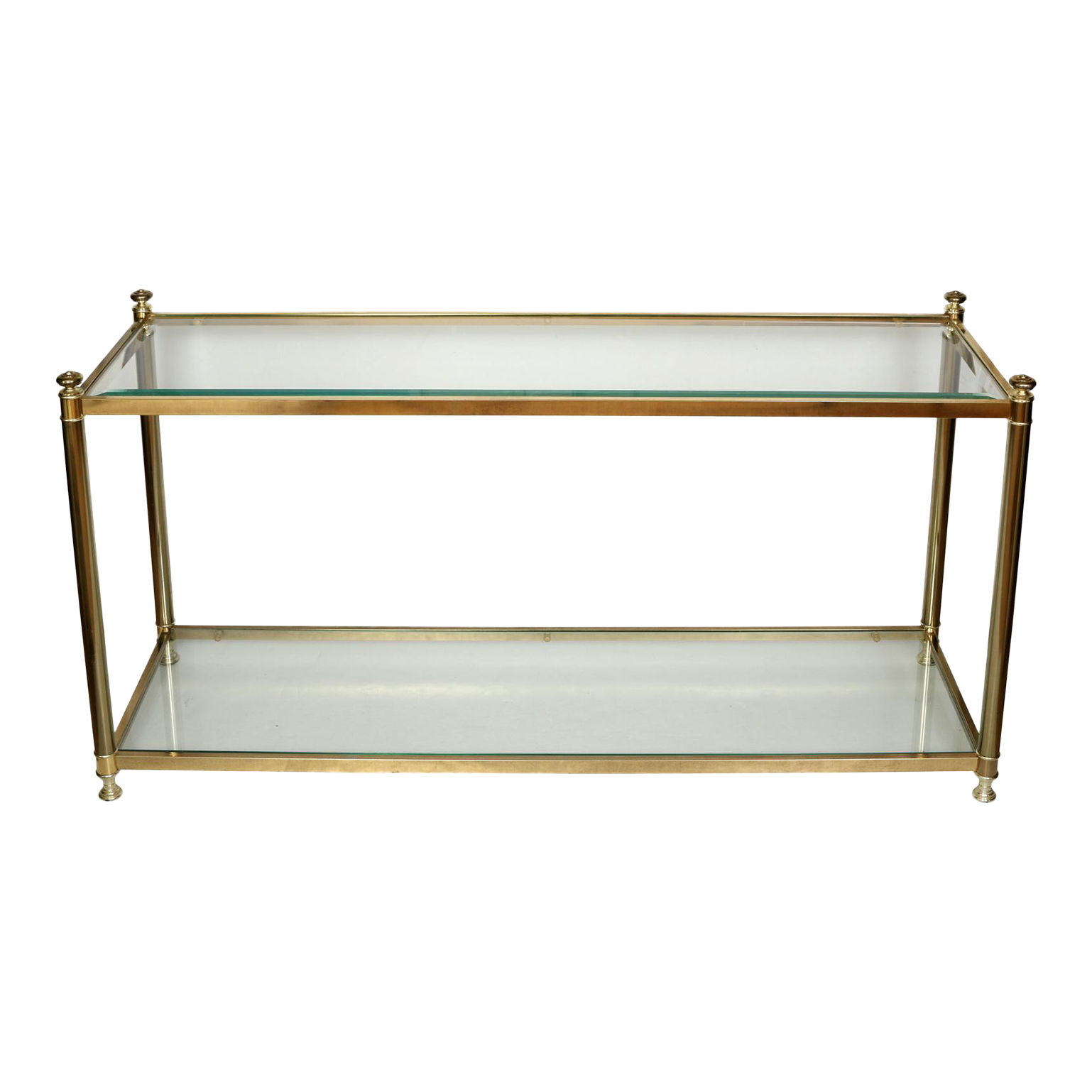 Vintage Regency Style Brass & Glass Console Table Chairish