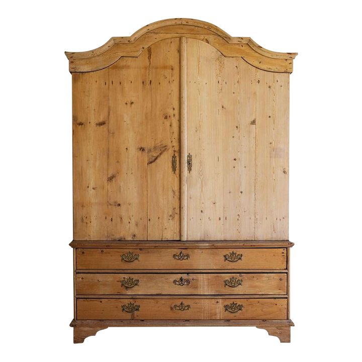 19th C. English Pine Linen Press Chairish