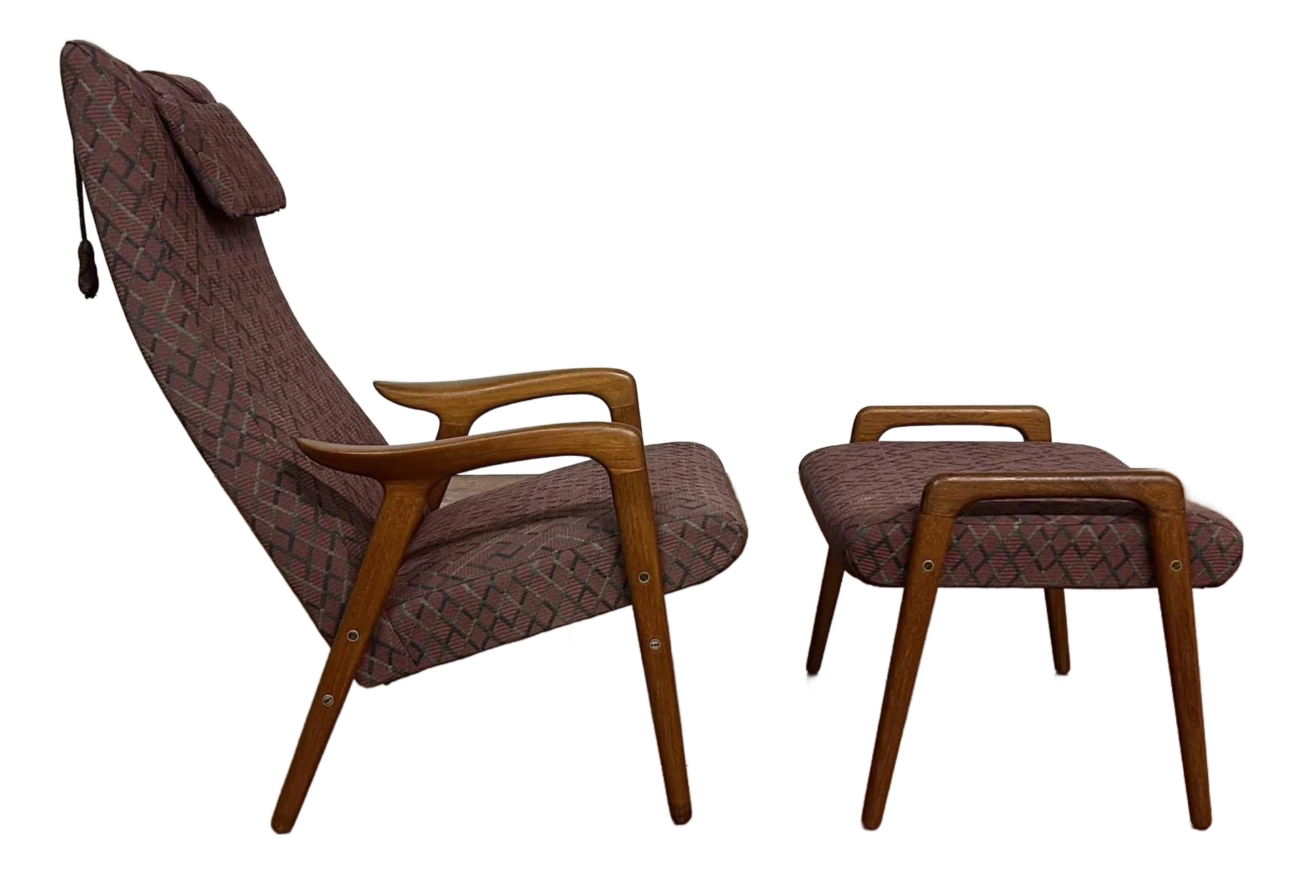 Yngve Ekstrom Teak 'Mingo' Lounge Chair & Ottoman | Chairish