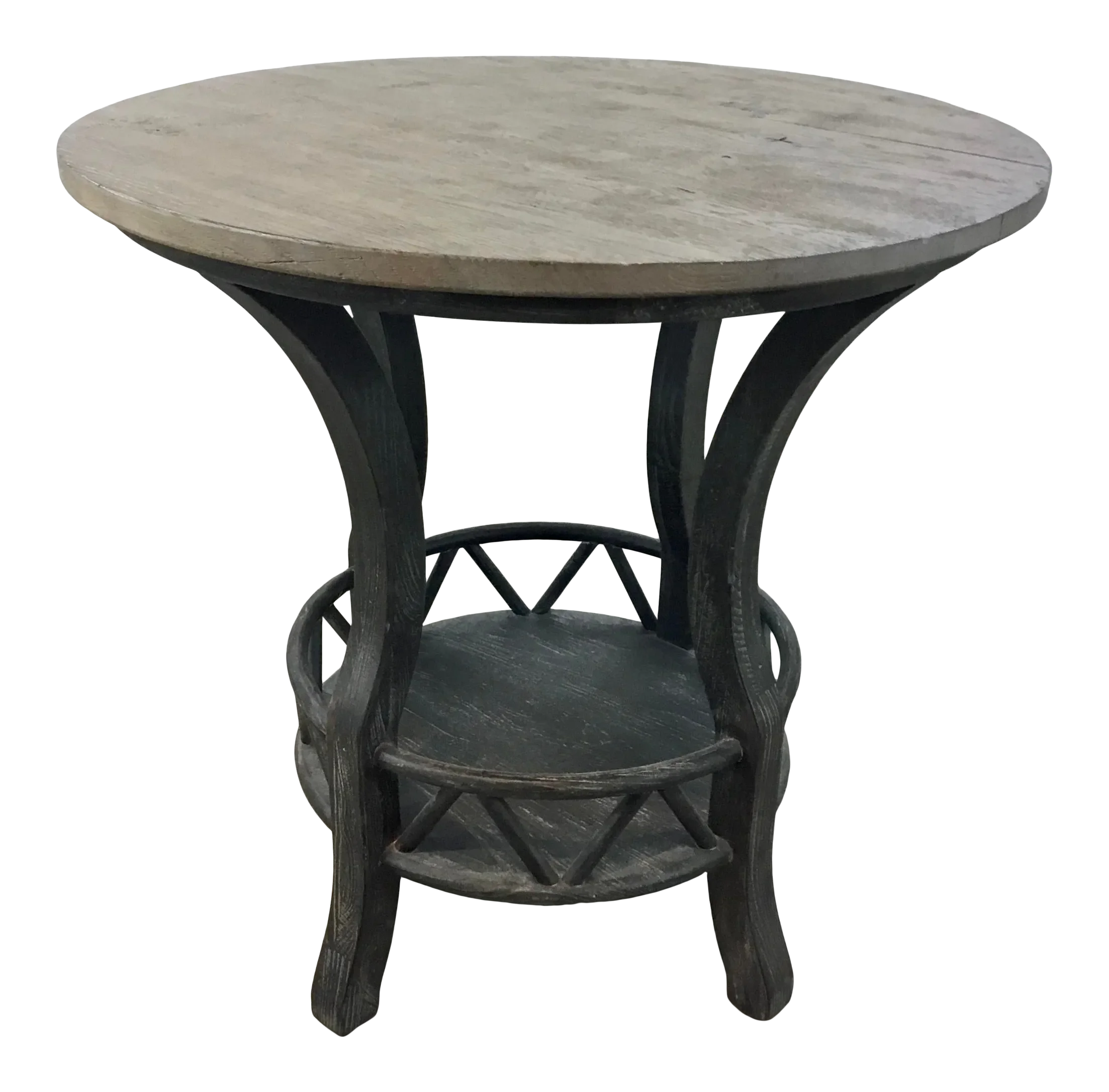 Rustic Gray And Brown Distressed Wood End Table Chairish