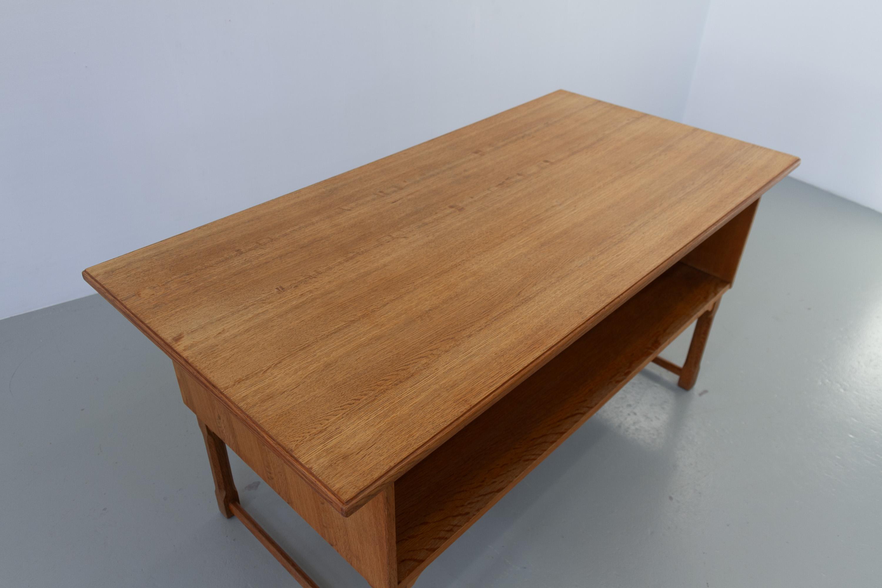 Mid-Century Modern Danish Freestanding Oak Desk by Henning Kjærnulf, 1960s