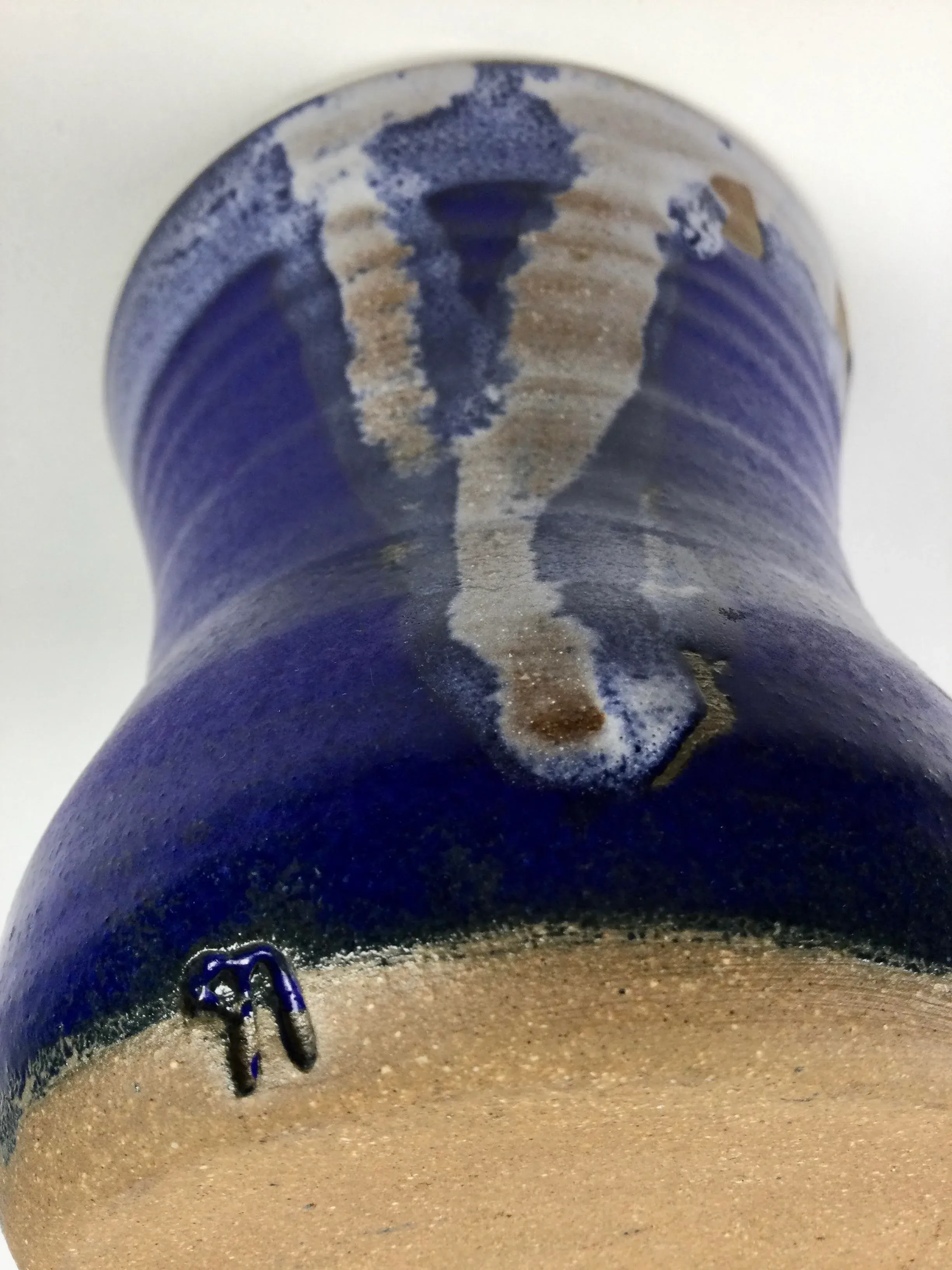 Artisan Vintage Cobalt Drip Vase