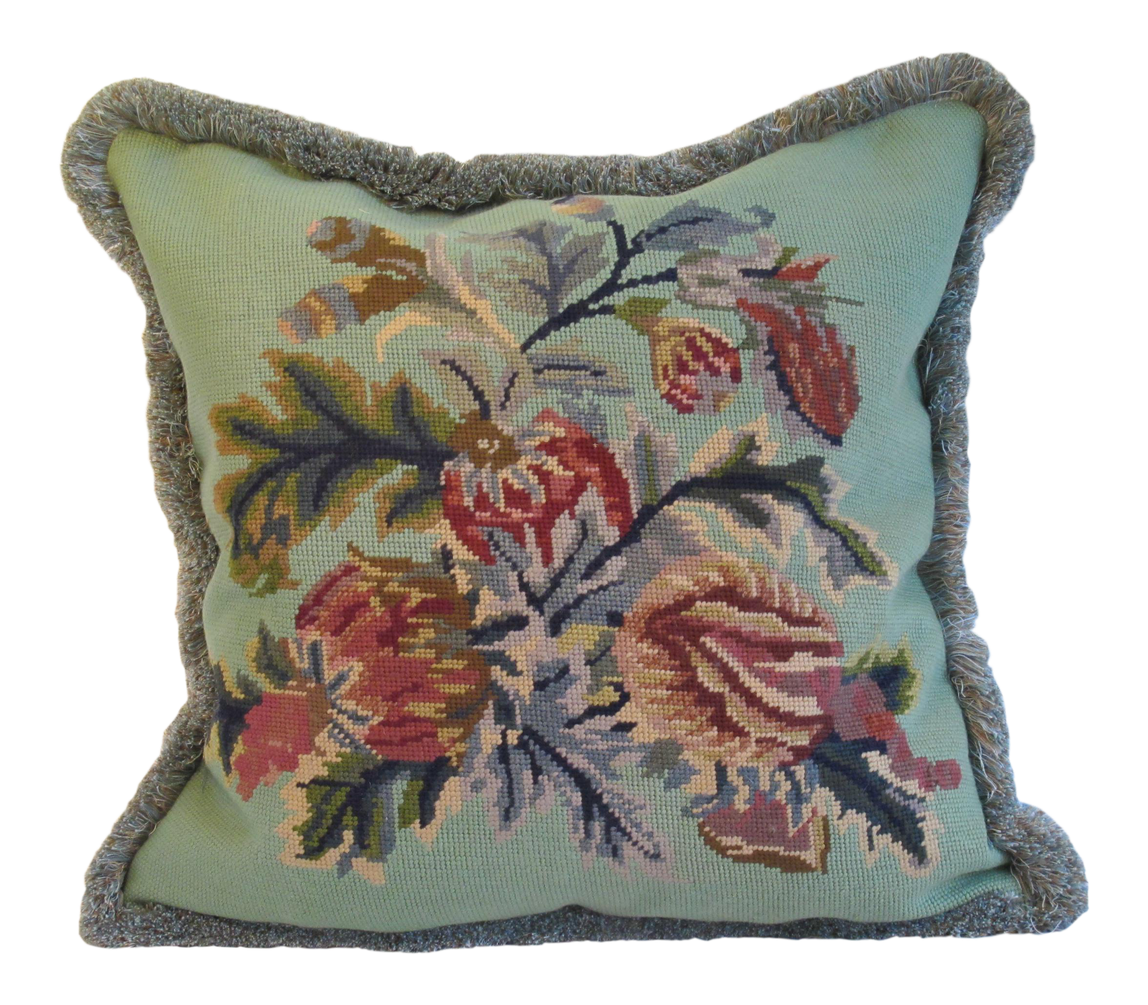 Vintage Floral Needlepoint Pillow Chairish