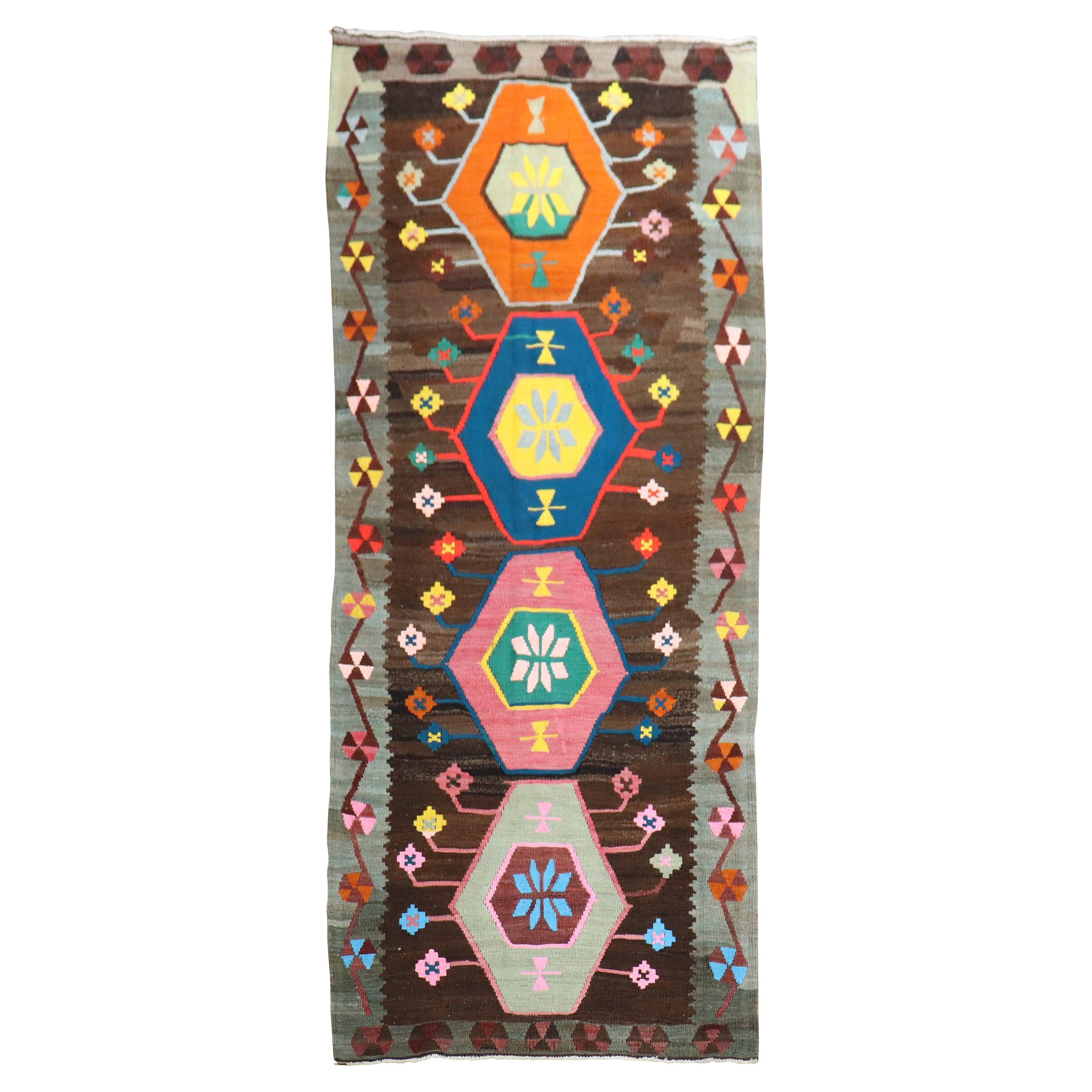 Late 20th Century Turkish Kilim Runner