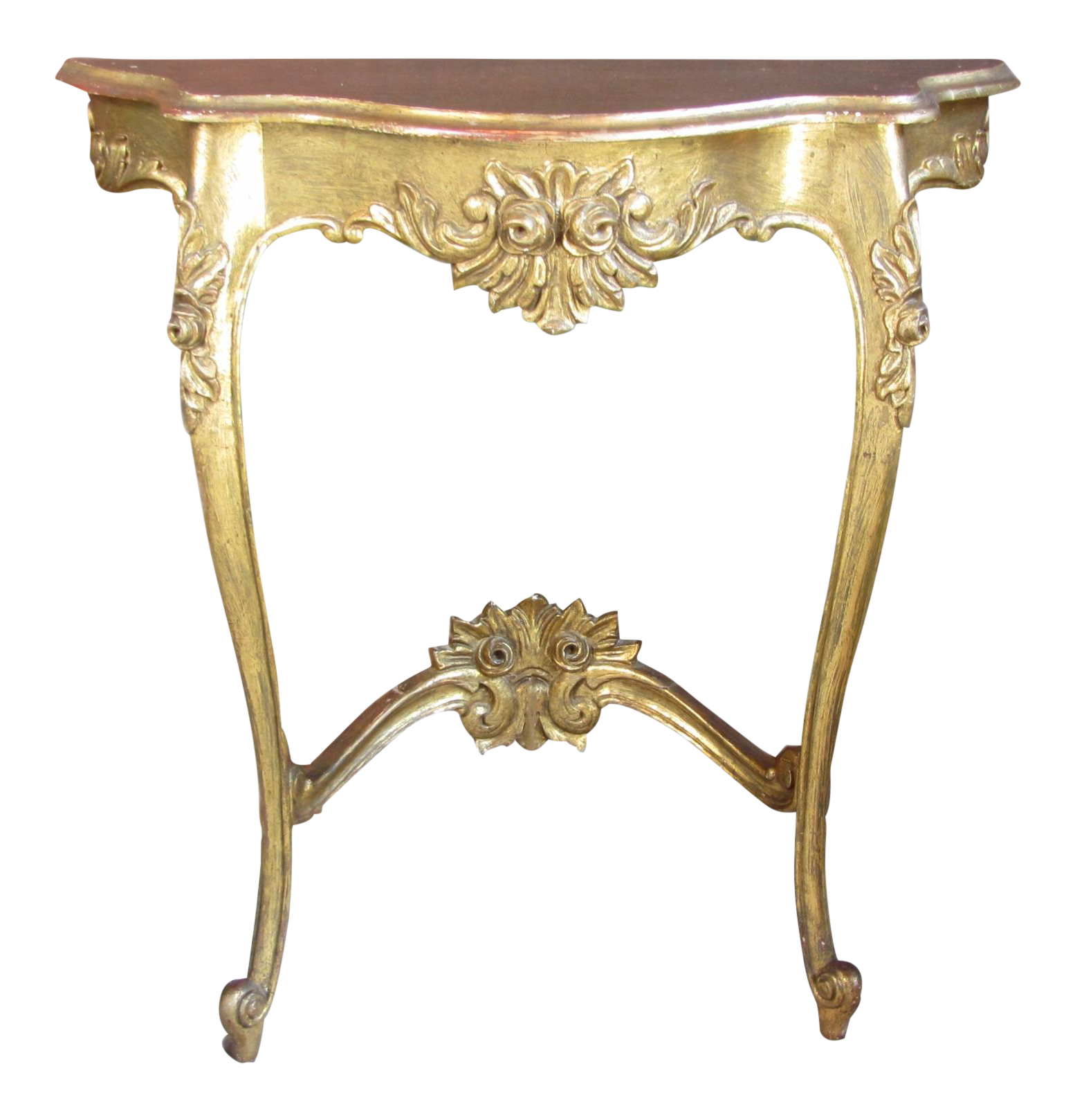 Antique Gold Painted French Carved Demi Lune Table Chairish