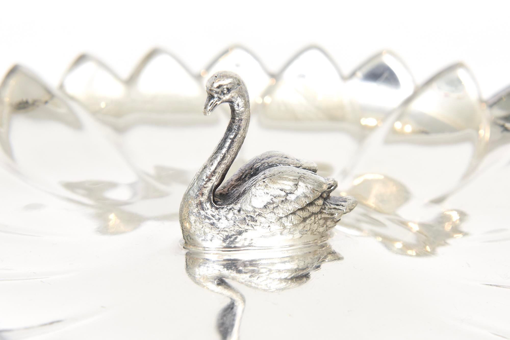 Vintage Reed and Barton Silver-Plate Swan Bowl, Dish or Serving
