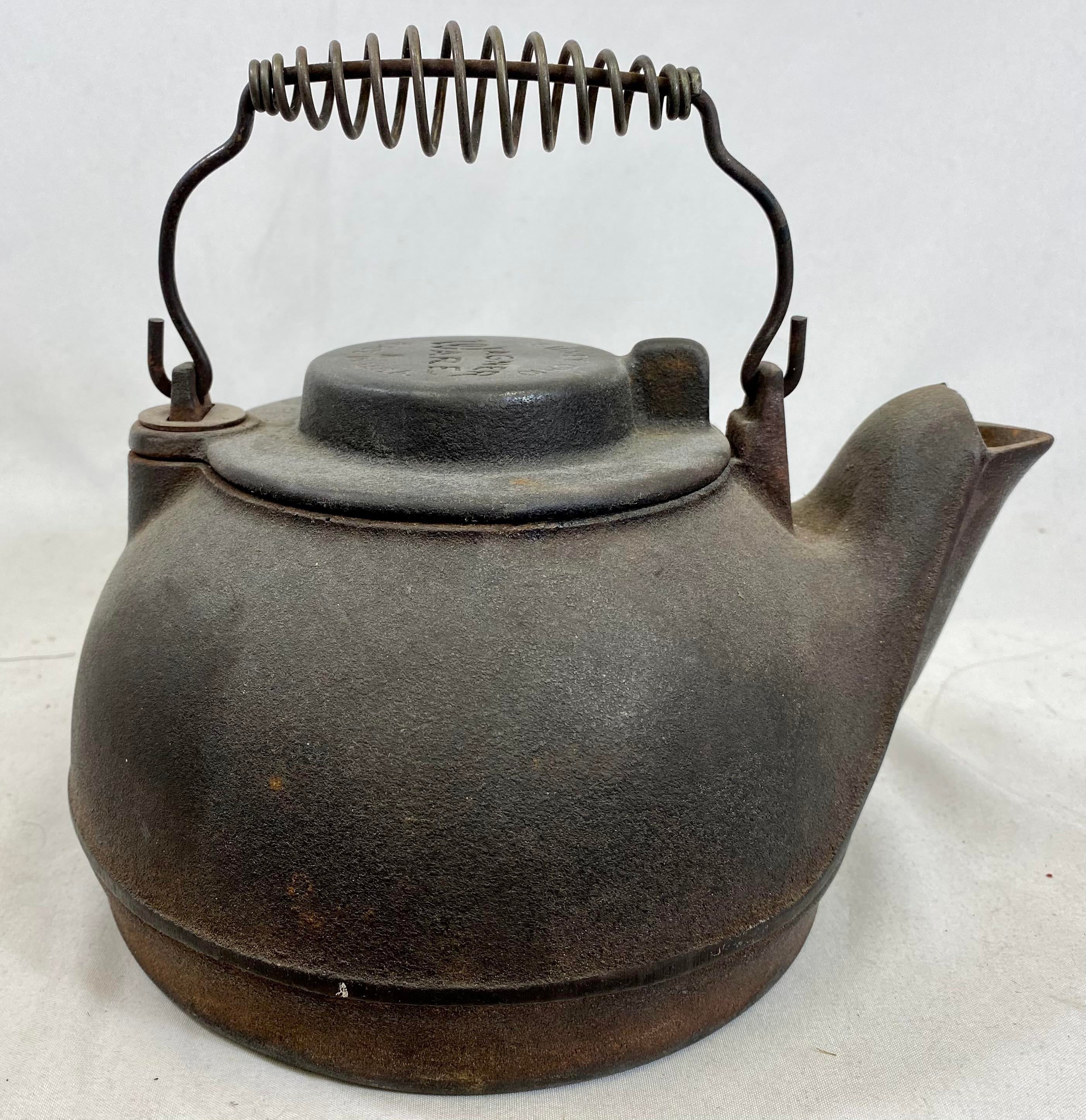 Vintage Wagner Ware Cast Iron Tea Kettle Made in U S a - Circa 1935