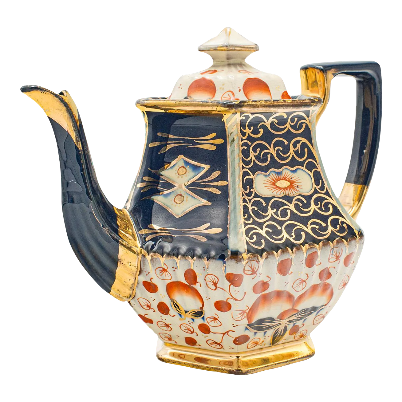 1900s Victorian Antique Imari Pattern Teapot, English, Ceramic