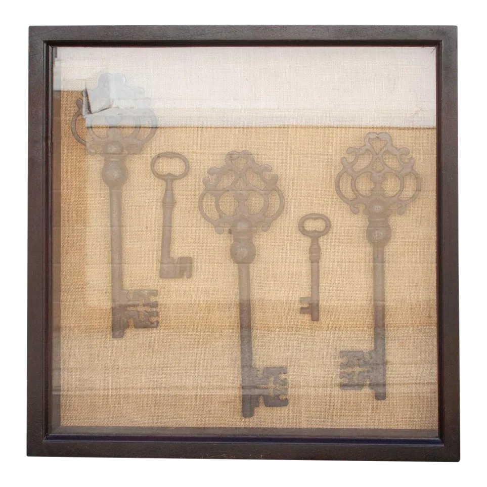 Vintage Keys Shadow Box Wall Art Chairish
