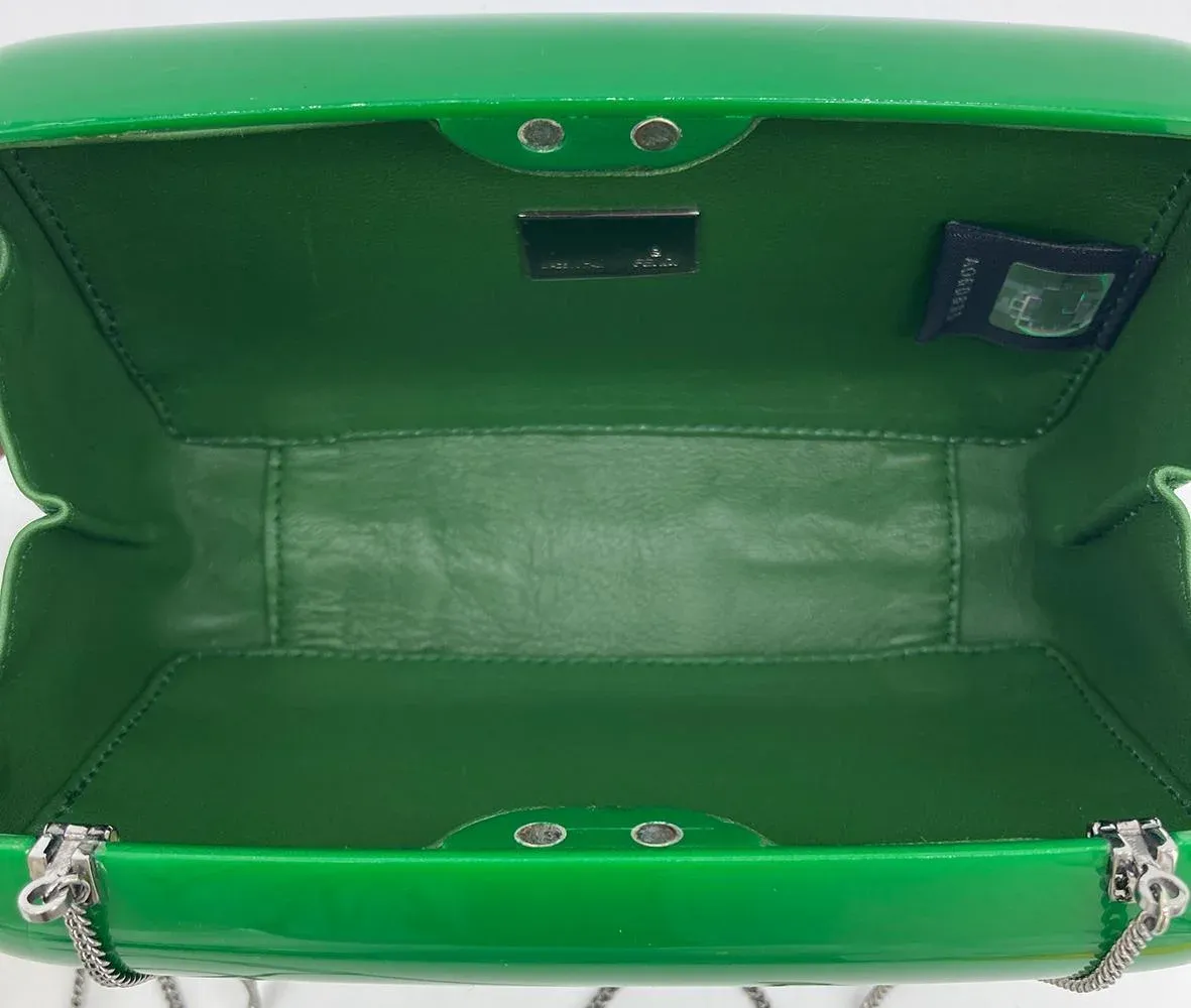 クラッチバッグ FENDI  Clutches Women Fabric Green/Green Tea Fendi Green Logo Box Clutch | Chairish