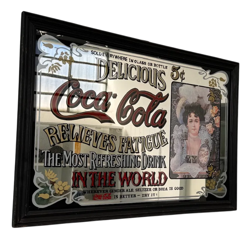 Vintage Coca Cola Advertising Mirror, 1980s | Chairish
