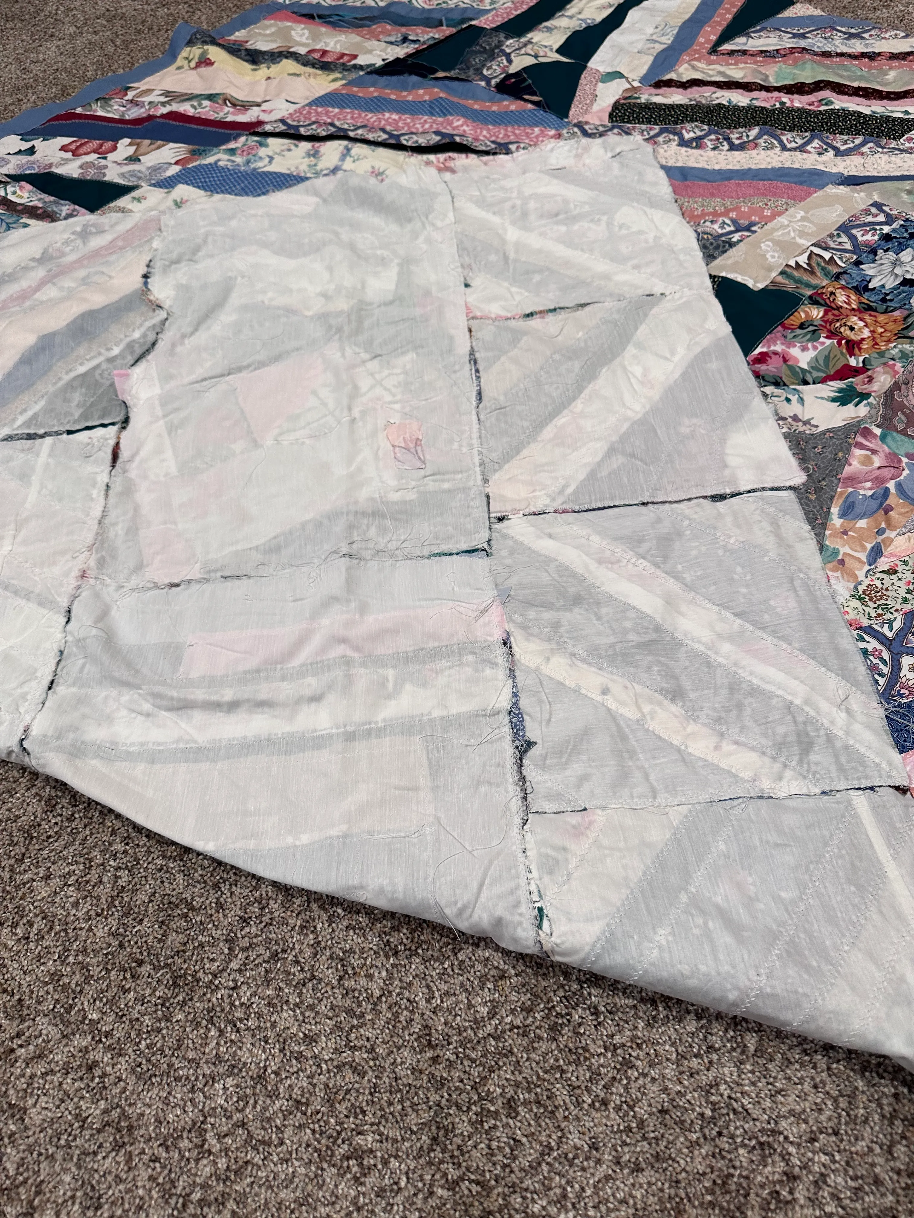 Vintage Mid 20th Century Twin Size Quilt Top | Chairish