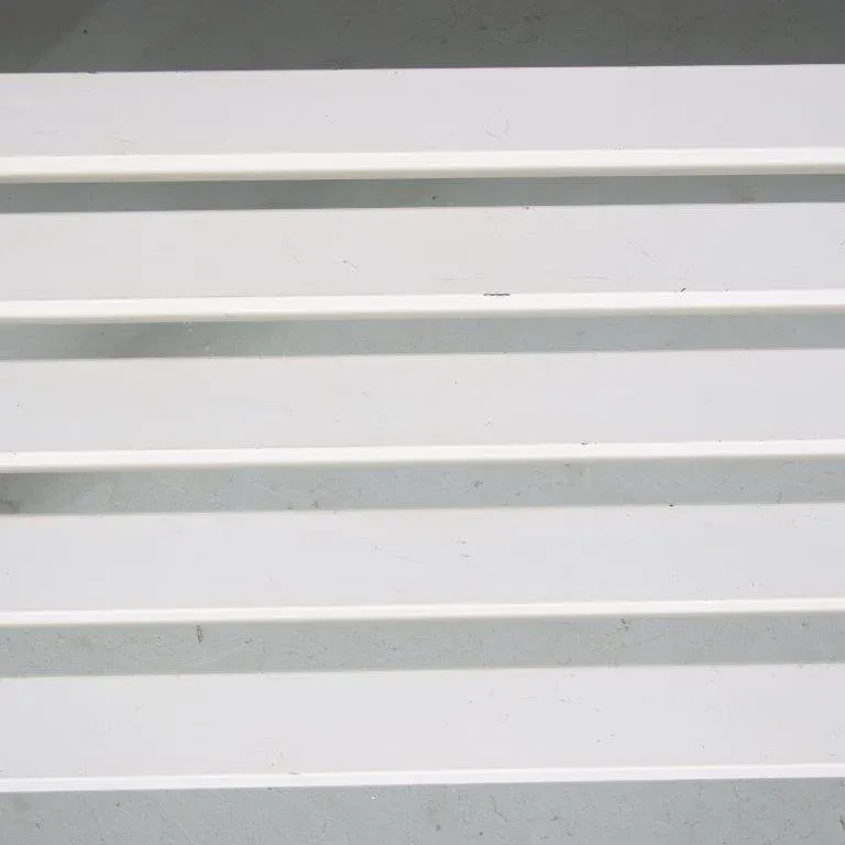 White Metal Slat Bench, Netherlands, 1970s