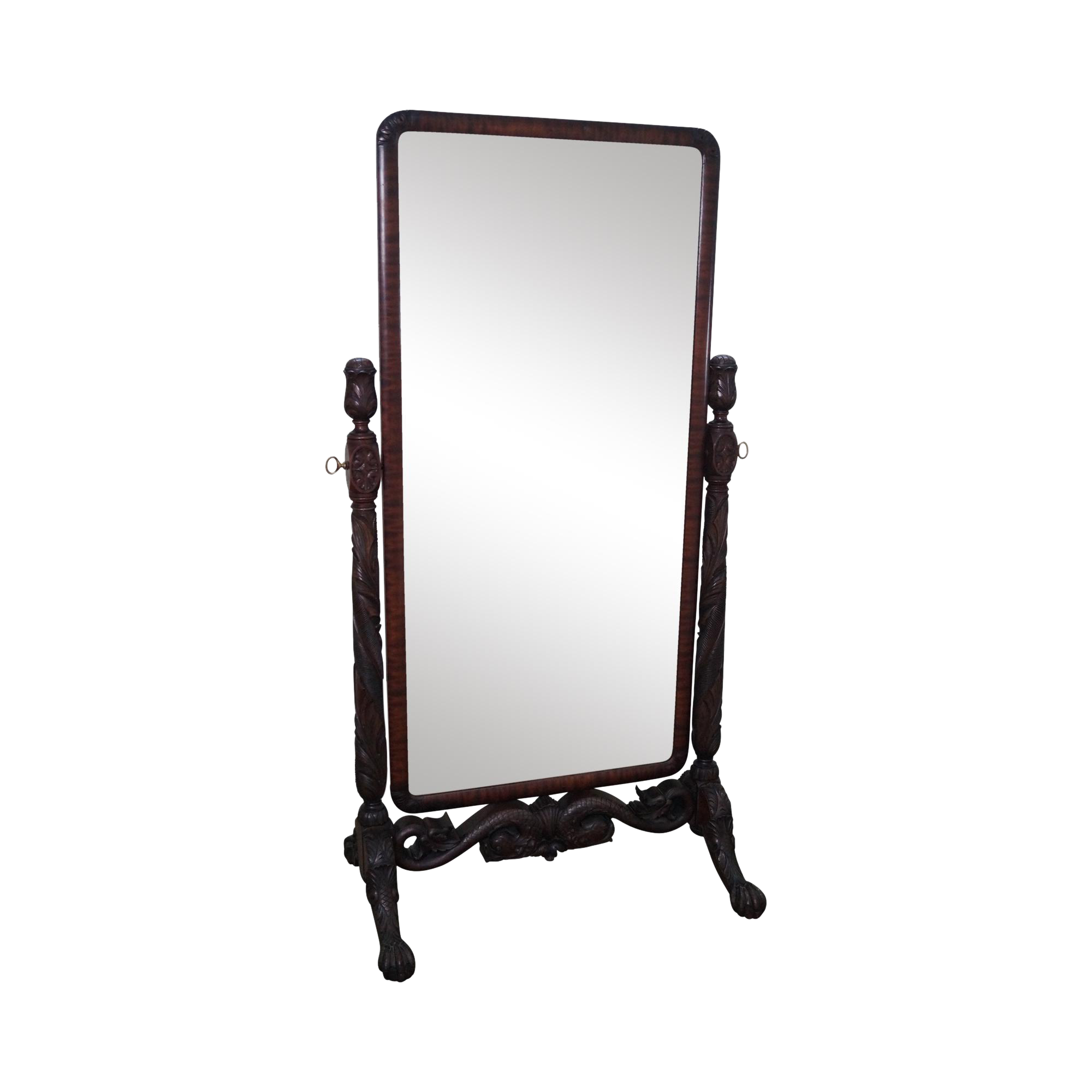 Antique Horner Carved Mahogany Cheval Mirror Chairish