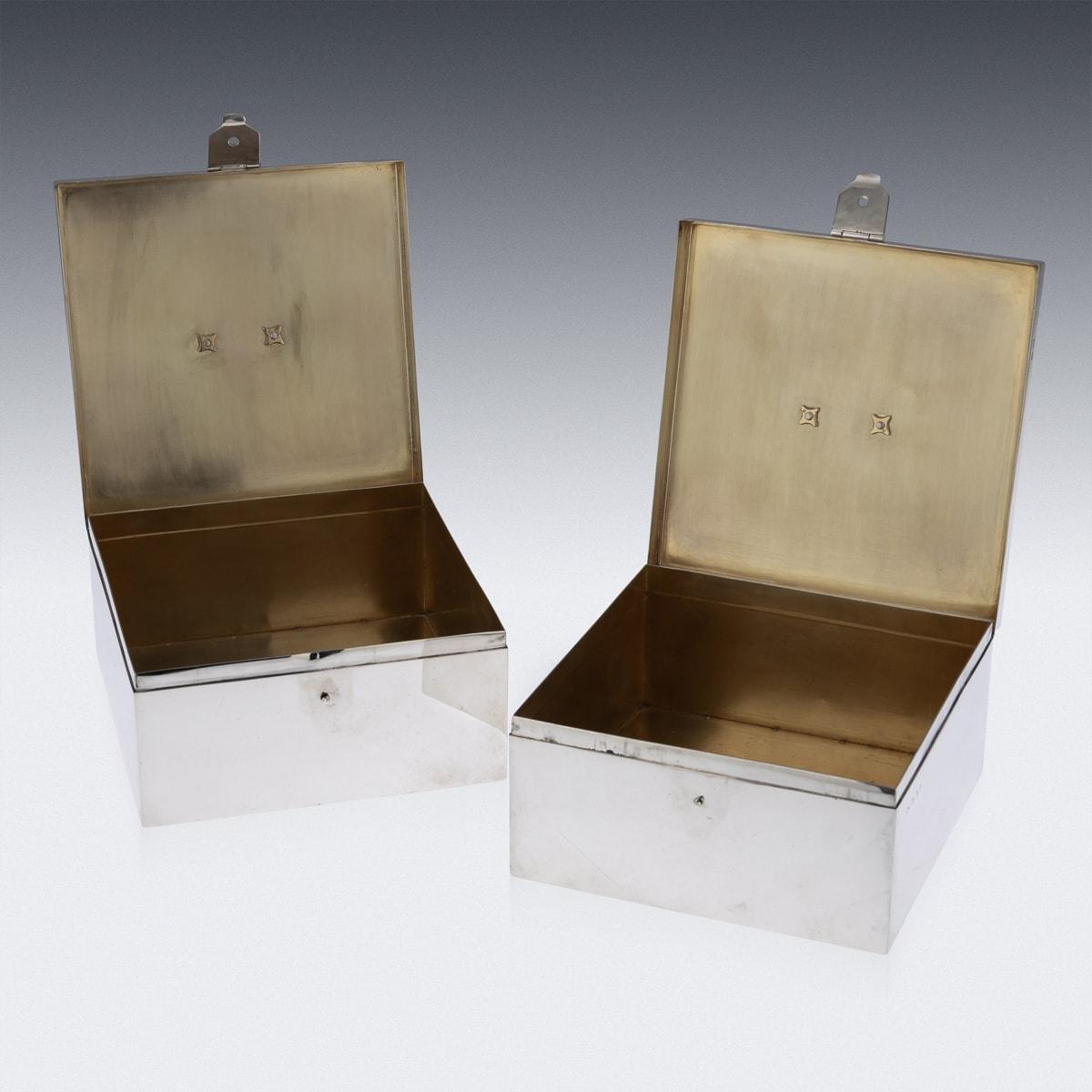 20th Century Art Deco Silver Cigar Boxes from Asprey & Co, 1936