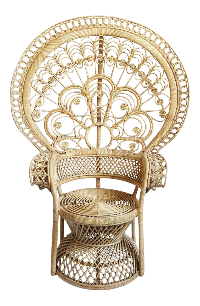 Raw Rattan Peacock Chair Chairish