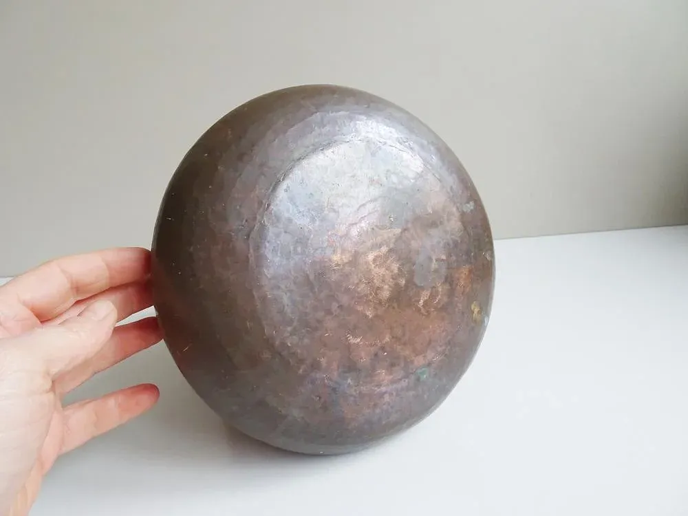 Antique Copper Pot with Forged Iron Handle