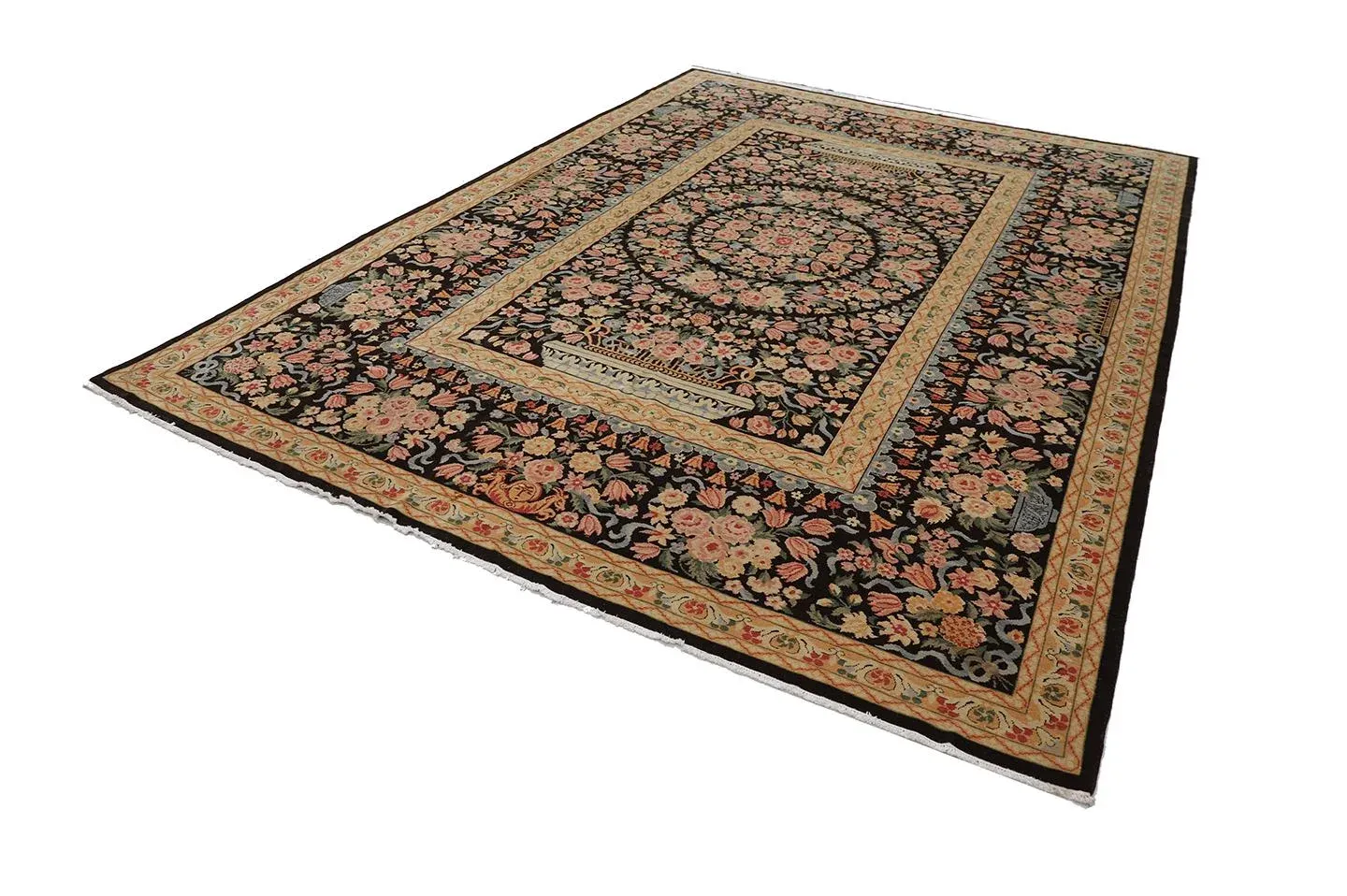 Hand-Knotted Louis Philippe Savonnerie Floral Rug - 12\'x16\'6\
