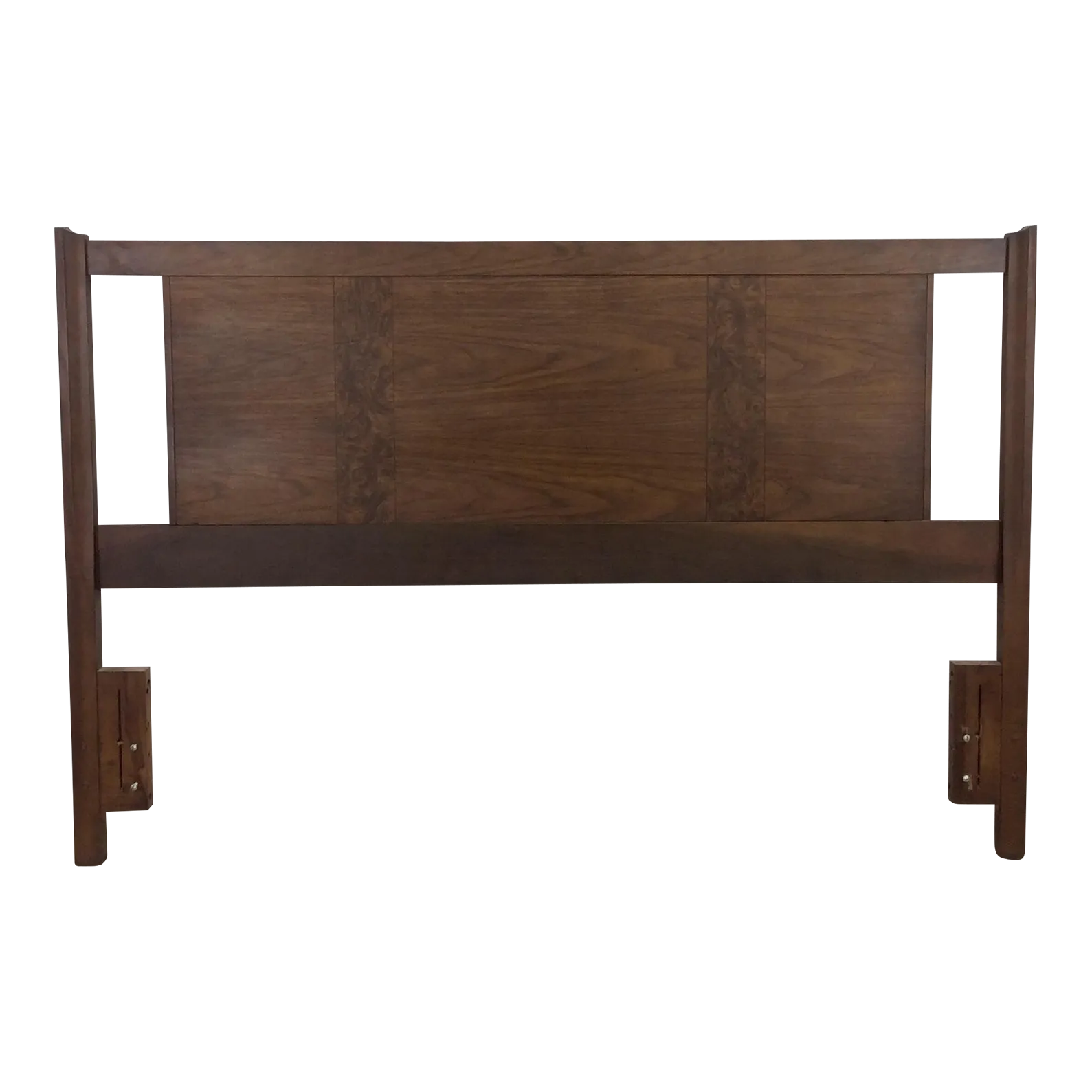 Mid Century Modern Burlwood & Walnut Queen Sized Headboard Chairish