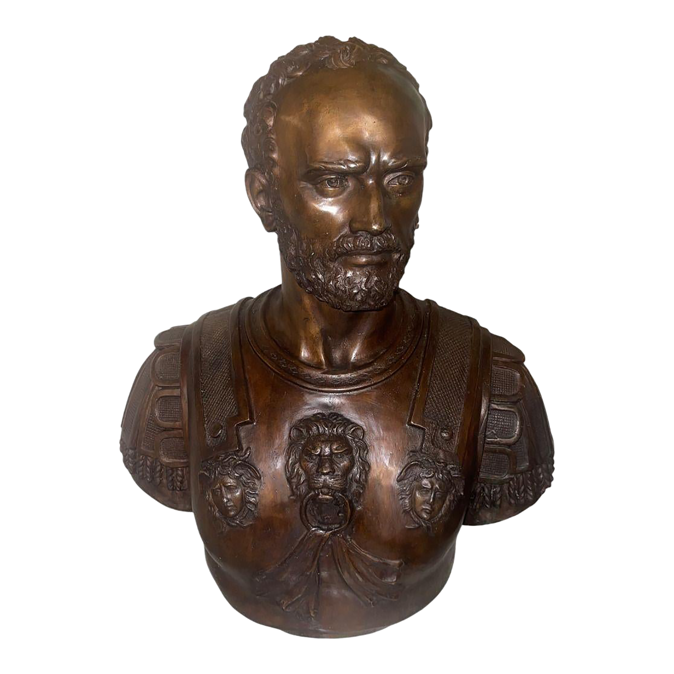 19th Century Italian Bronze Bust of Roman Emperor, Possibly Cosimo De’ Medici