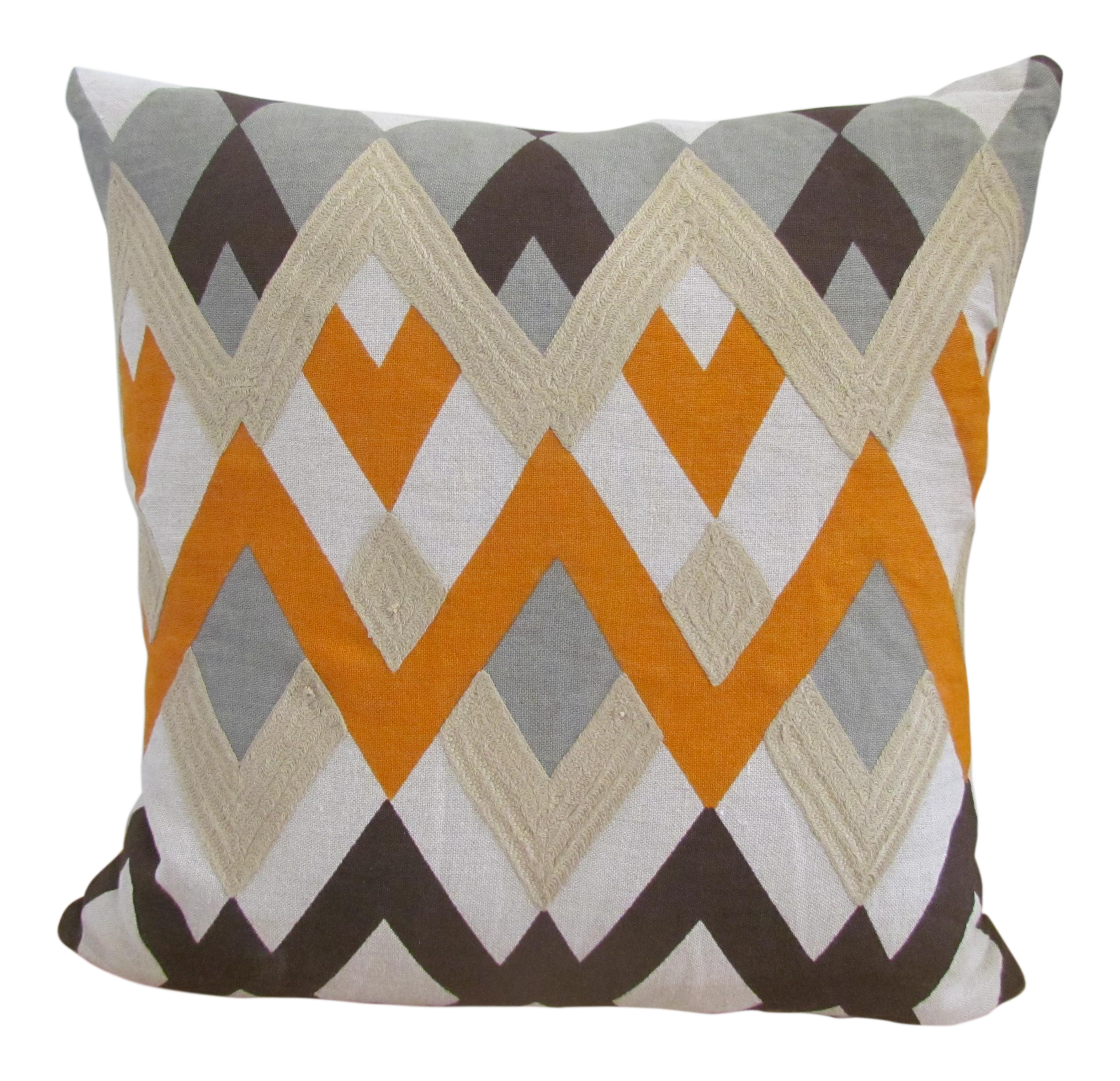 Modern Orange White Accent Pillow Chairish