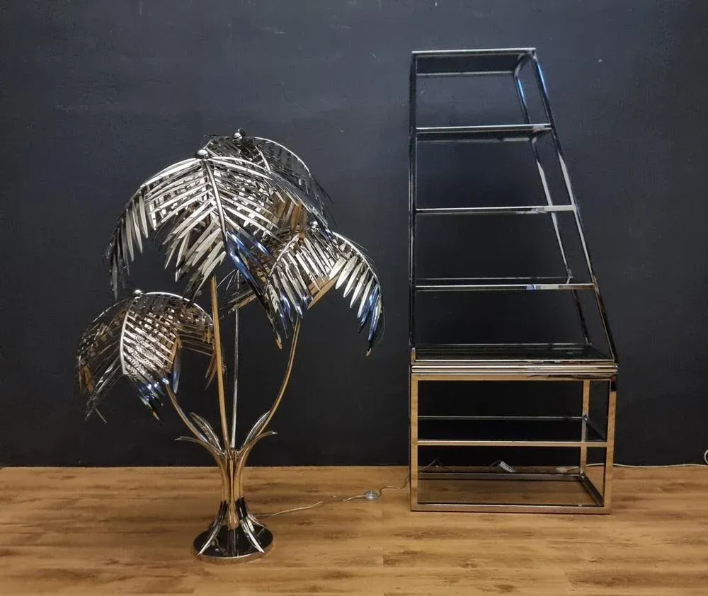 Vintage Floor Lamp in Chromed Steel